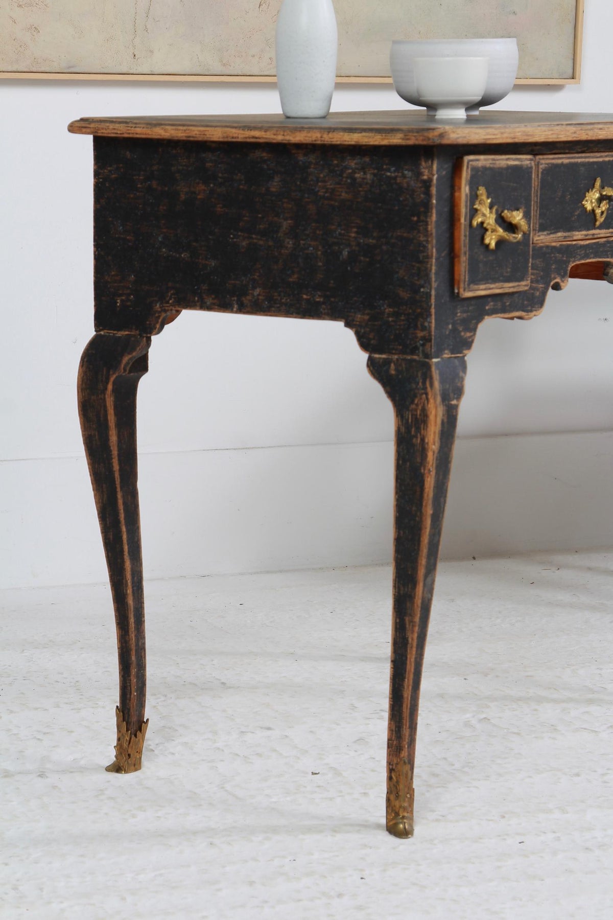 Elegant  18th Century Swedish Rococo Console Table with Drawers