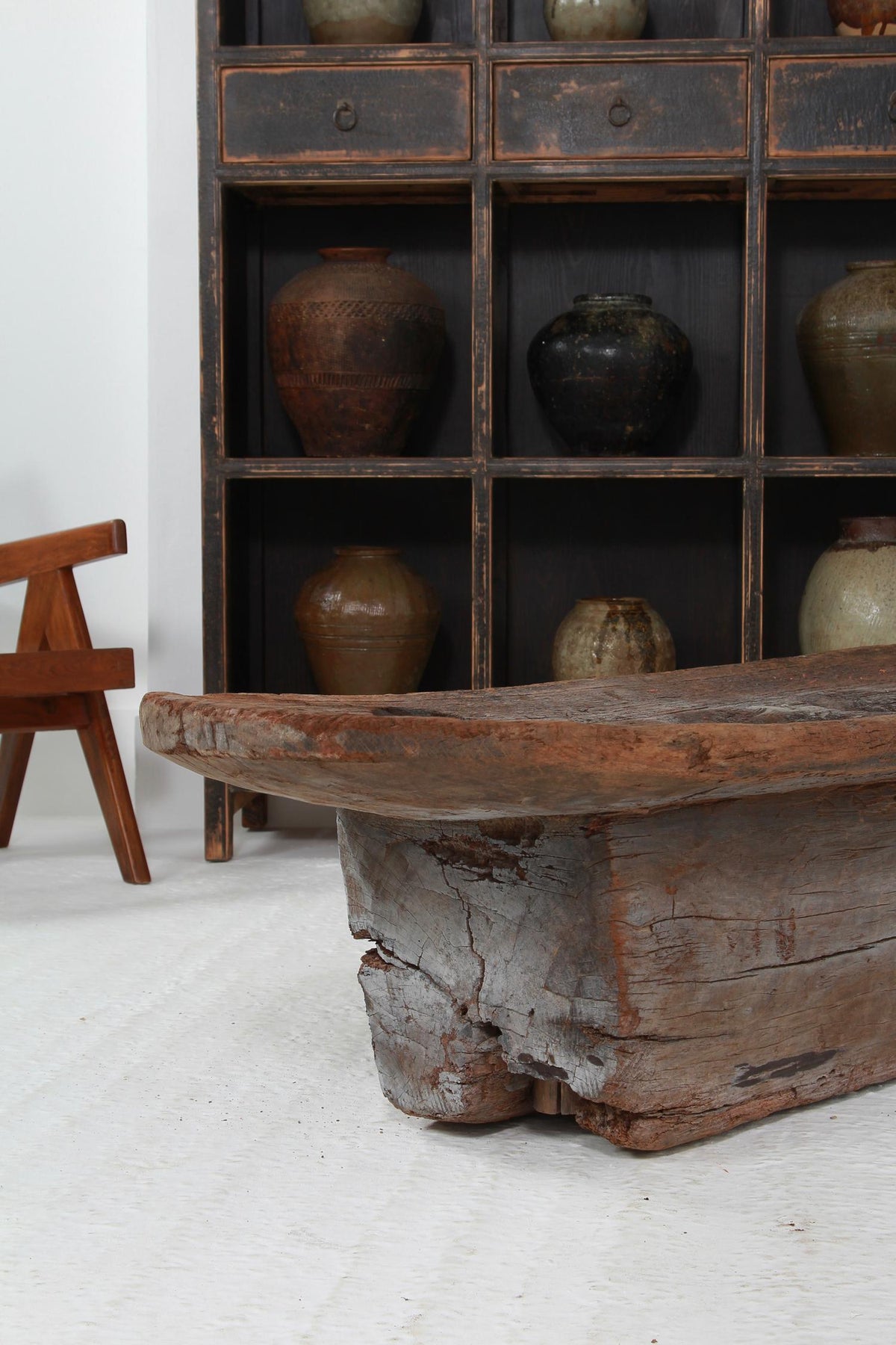 Early 20thC Tribal Naga Grain Grinding Coffee Table