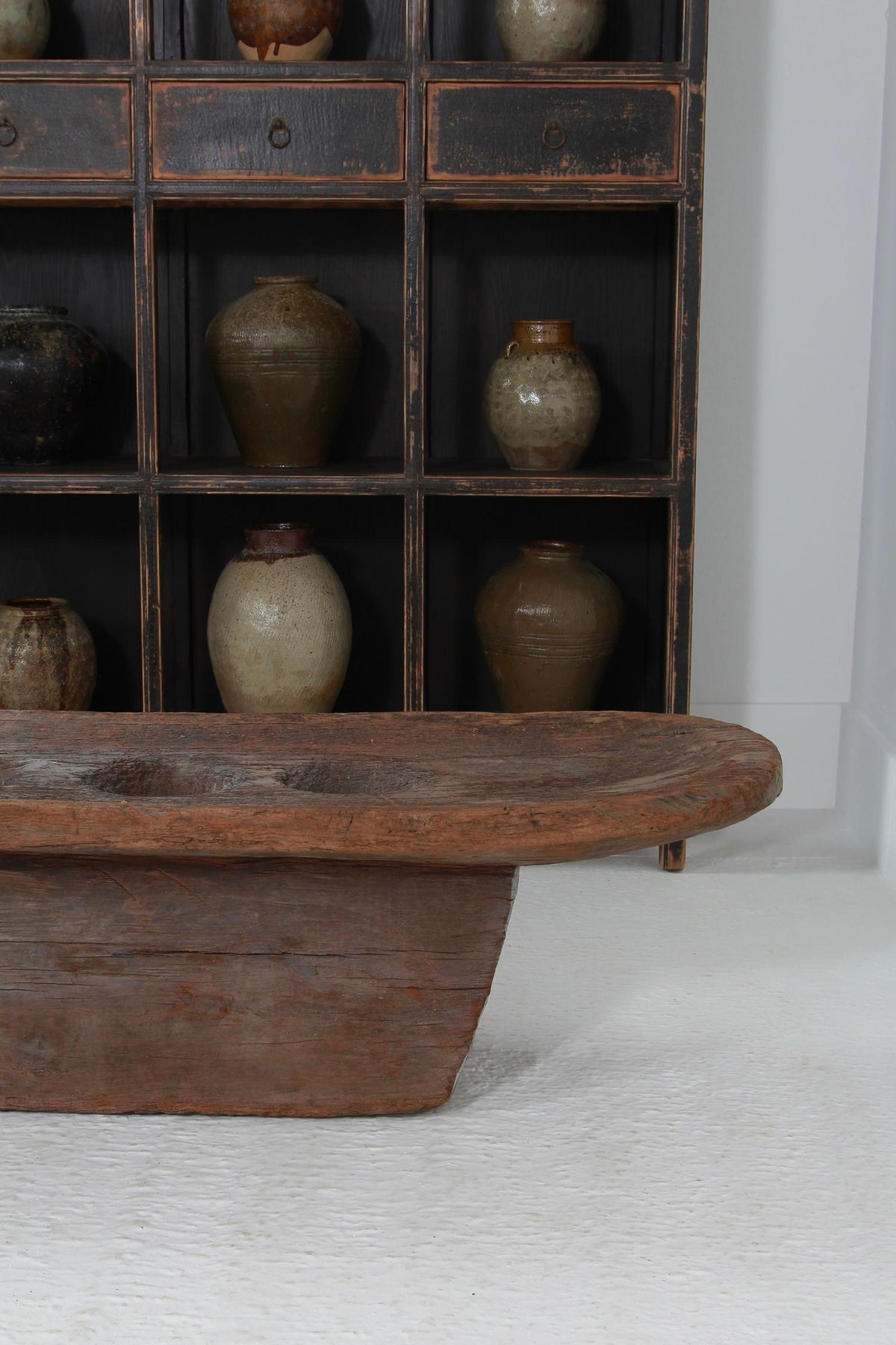 Early 20thC Tribal Naga Grain Grinding Coffee Table