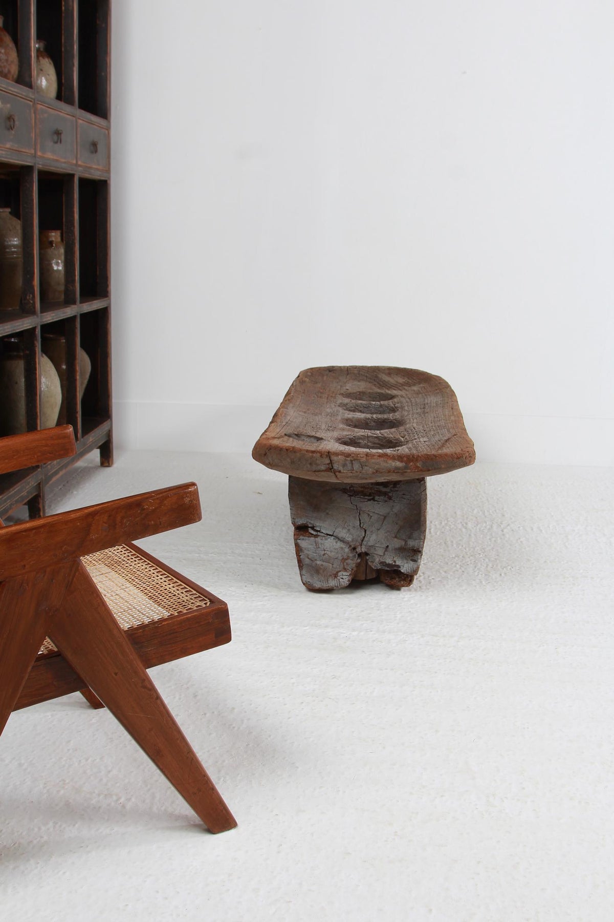 Early 20thC Tribal Naga Grain Grinding Coffee Table