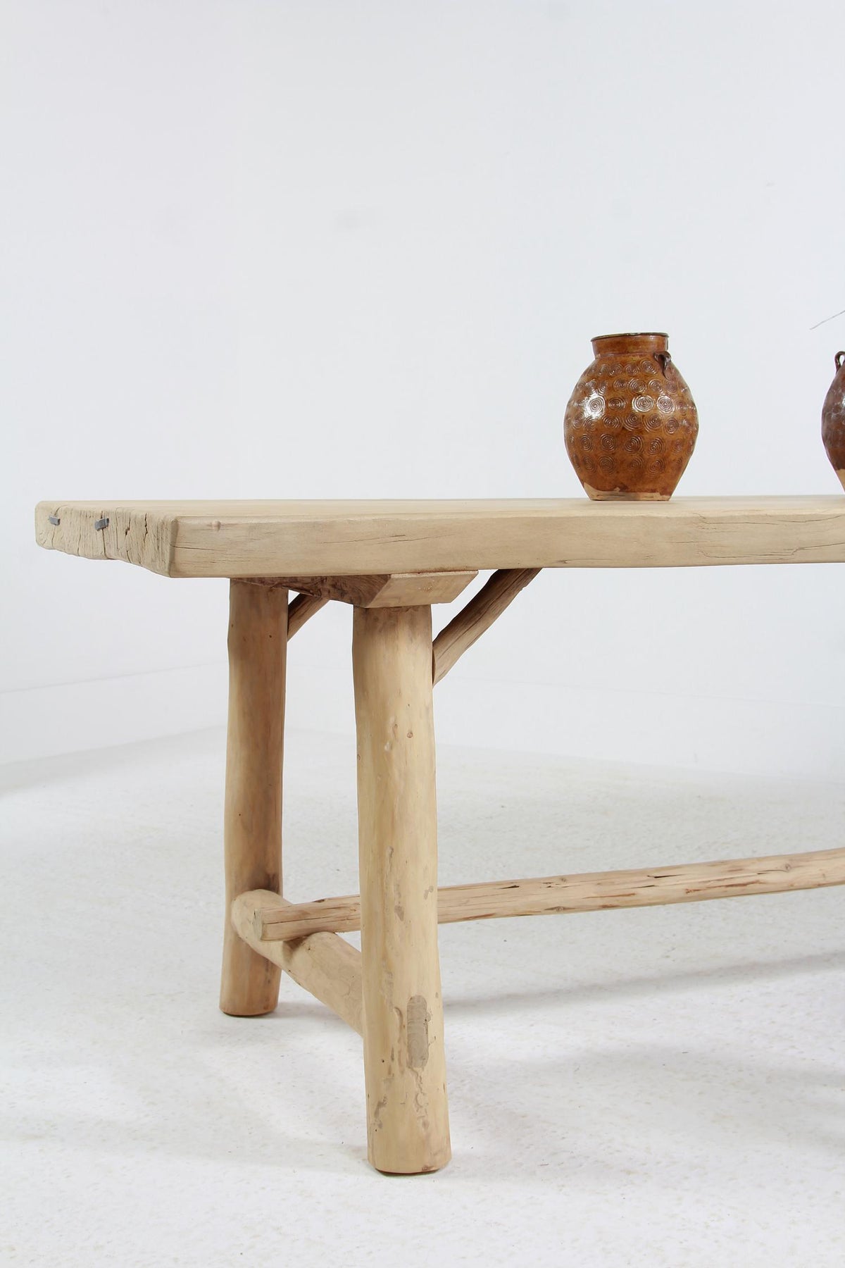 EXCEPTIONAL PINE SLAB  LIVE EDGE COUNTRY DINING TABLE