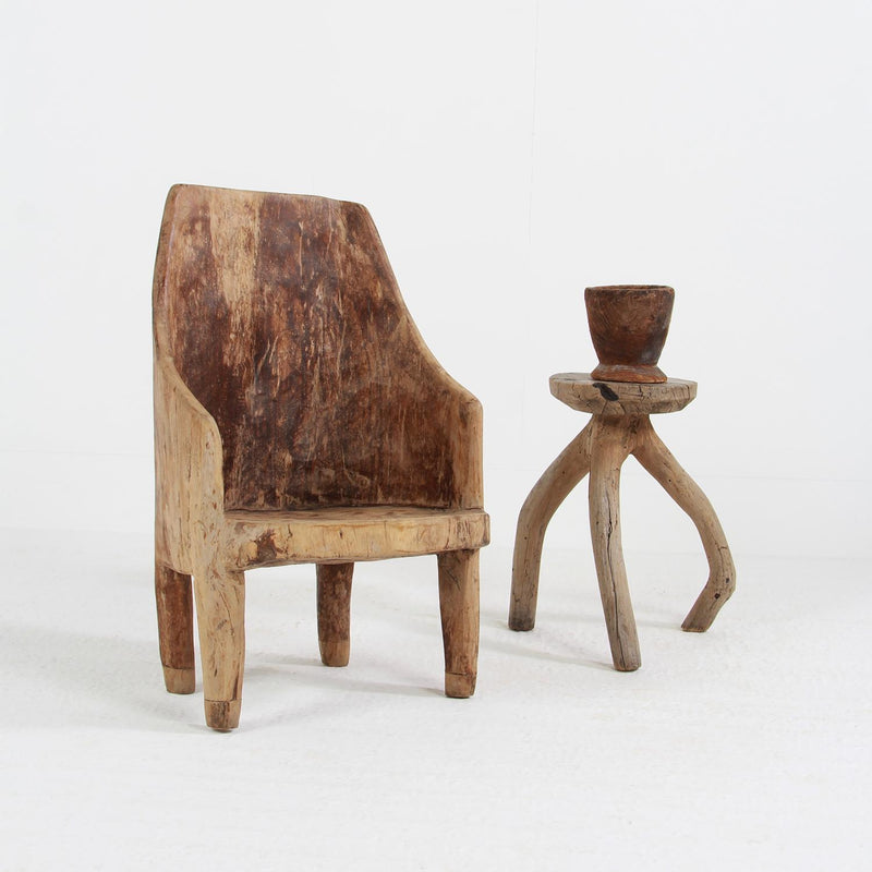 PRIMITIVE ORGANIC NAGA  WABI SABI DUG OUT CHAIR