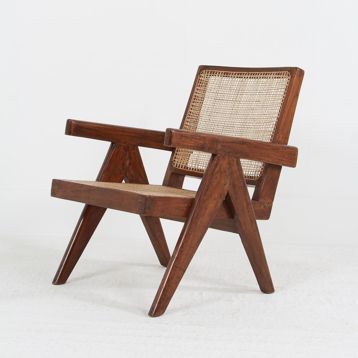 PIERRE JEANNERET MID-CENTURY LOW EASY CHAIR IN TEAK