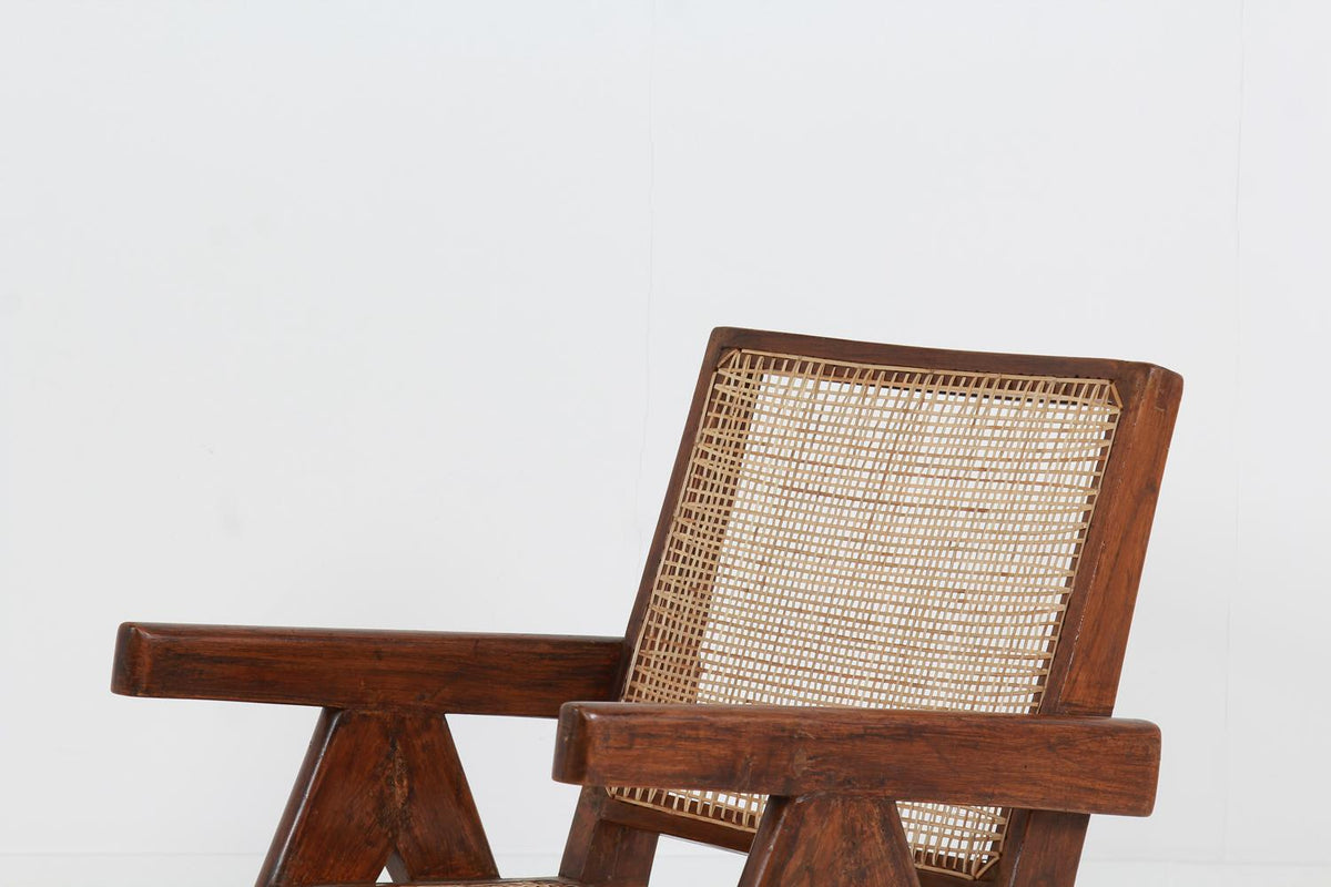 PIERRE JEANNERET MID-CENTURY LOW EASY CHAIR IN TEAK