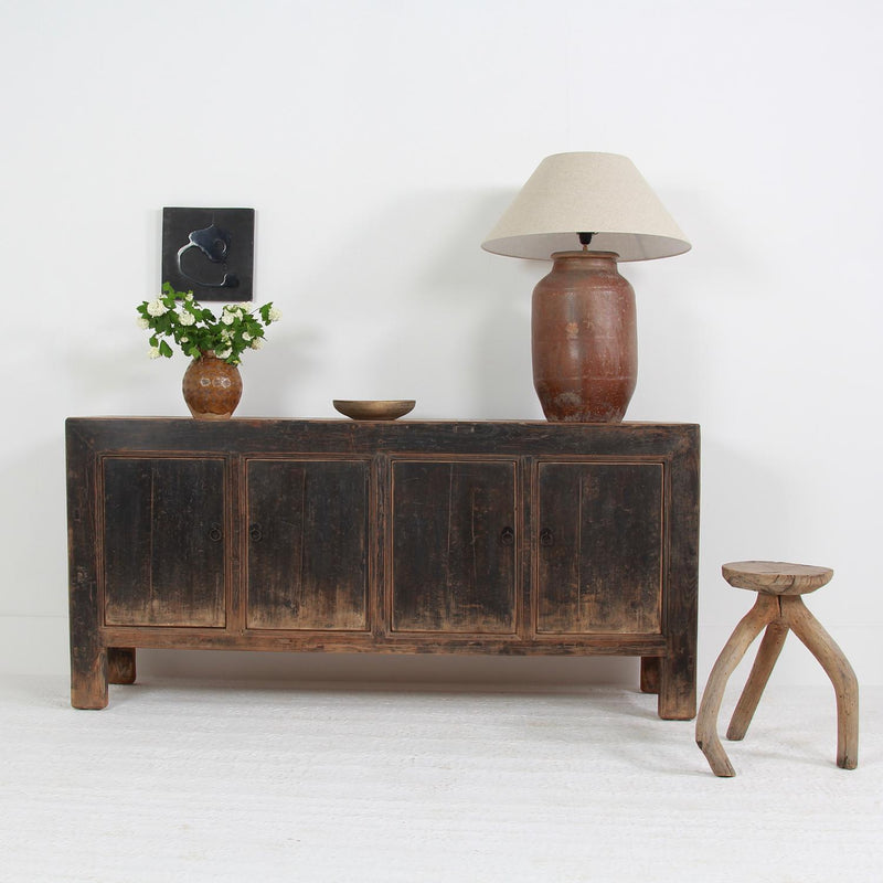 SUBLIME RUSTIC ELM FOUR DOOR Enfilade  WITH Striking  BLACK PATINA