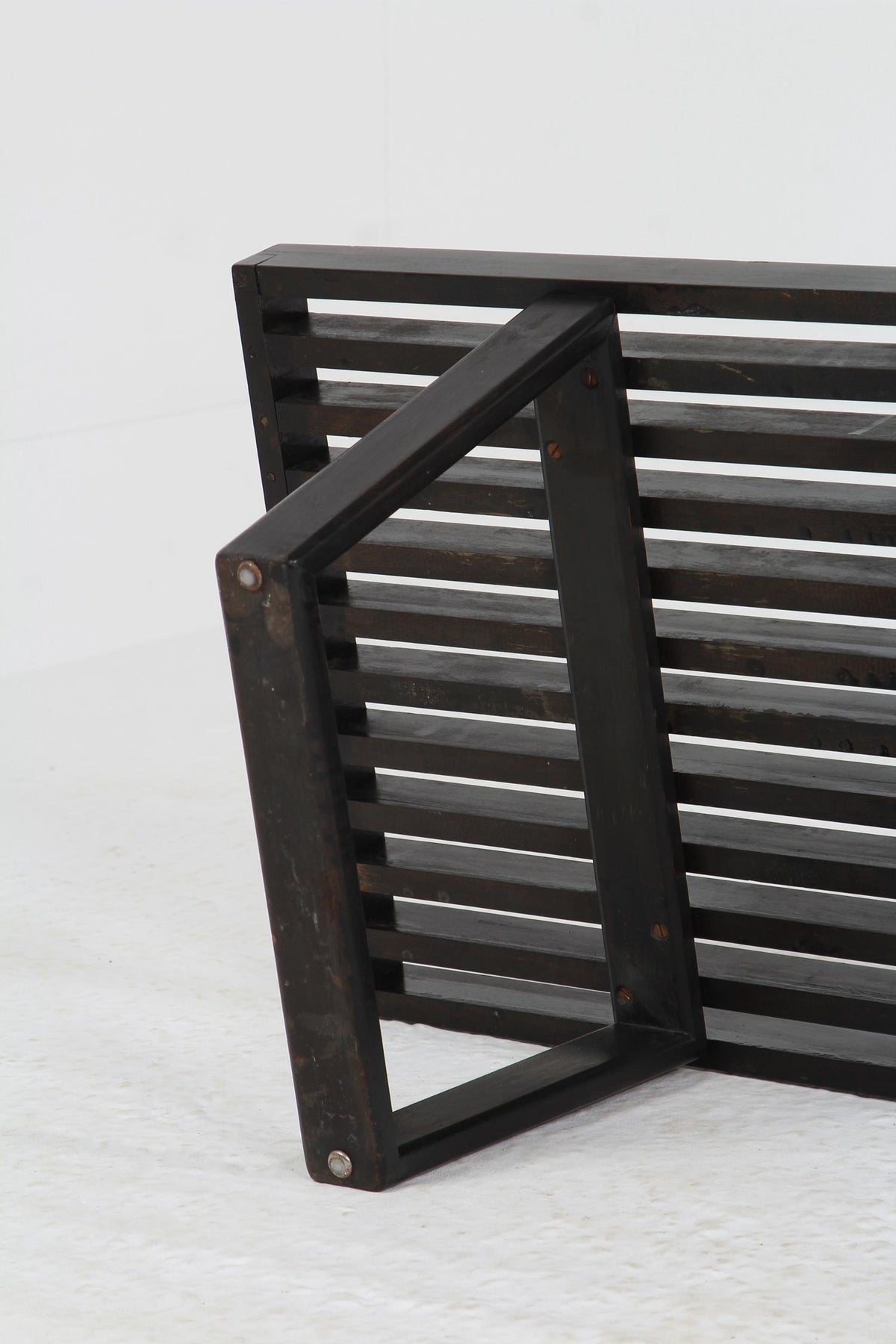 Impressive Original George Nelson Mid-Century Long Slatted Ebonised Bench