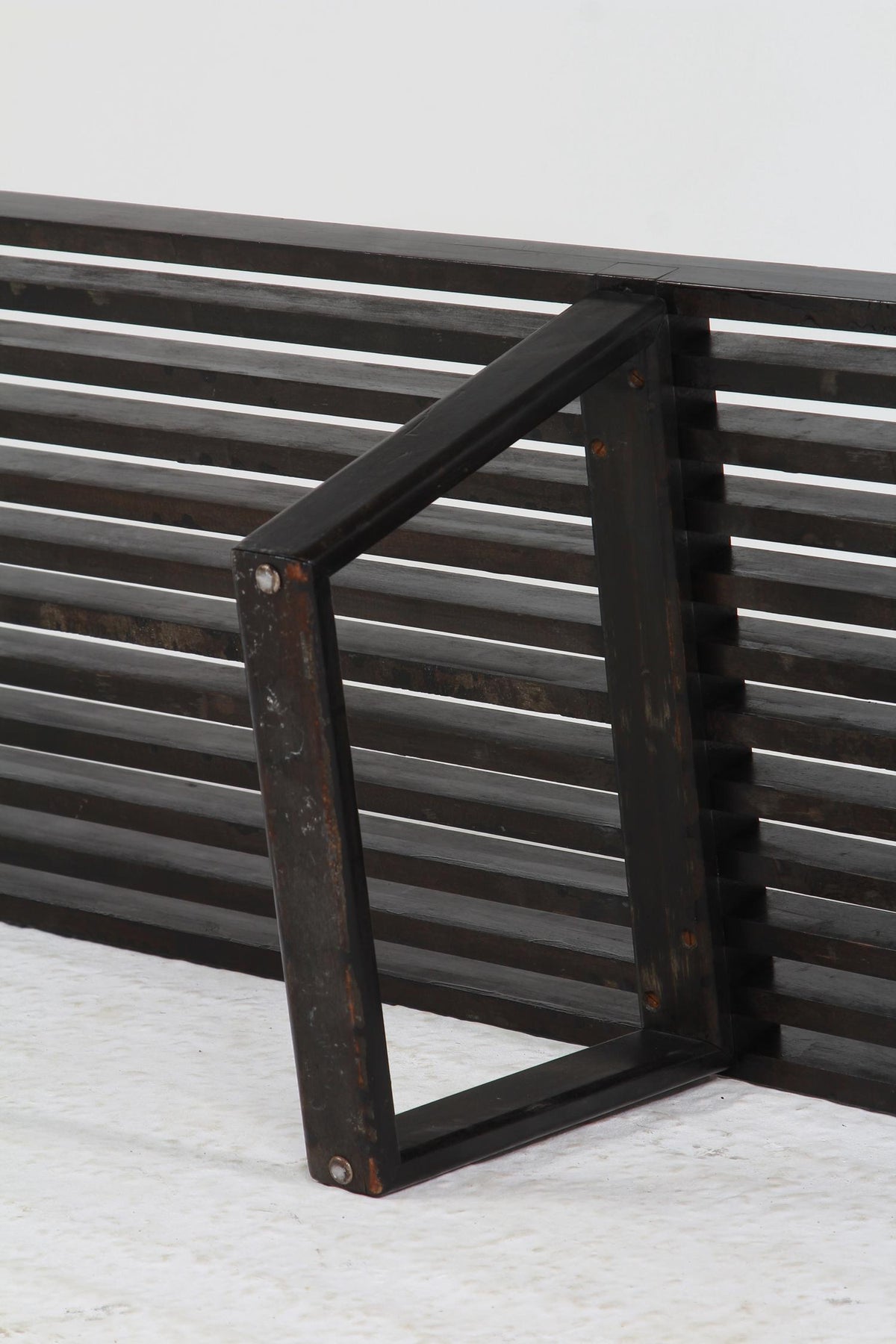 Impressive Original George Nelson Mid-Century Long Slatted Ebonised Bench