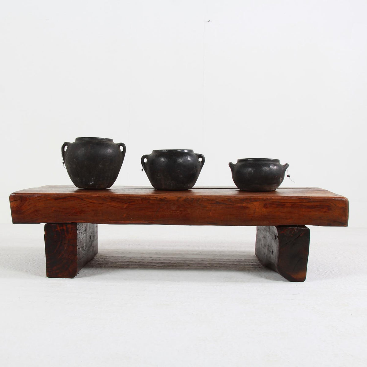 French Oak Mid-Century Modern Brutalist Rustic Coffee Table