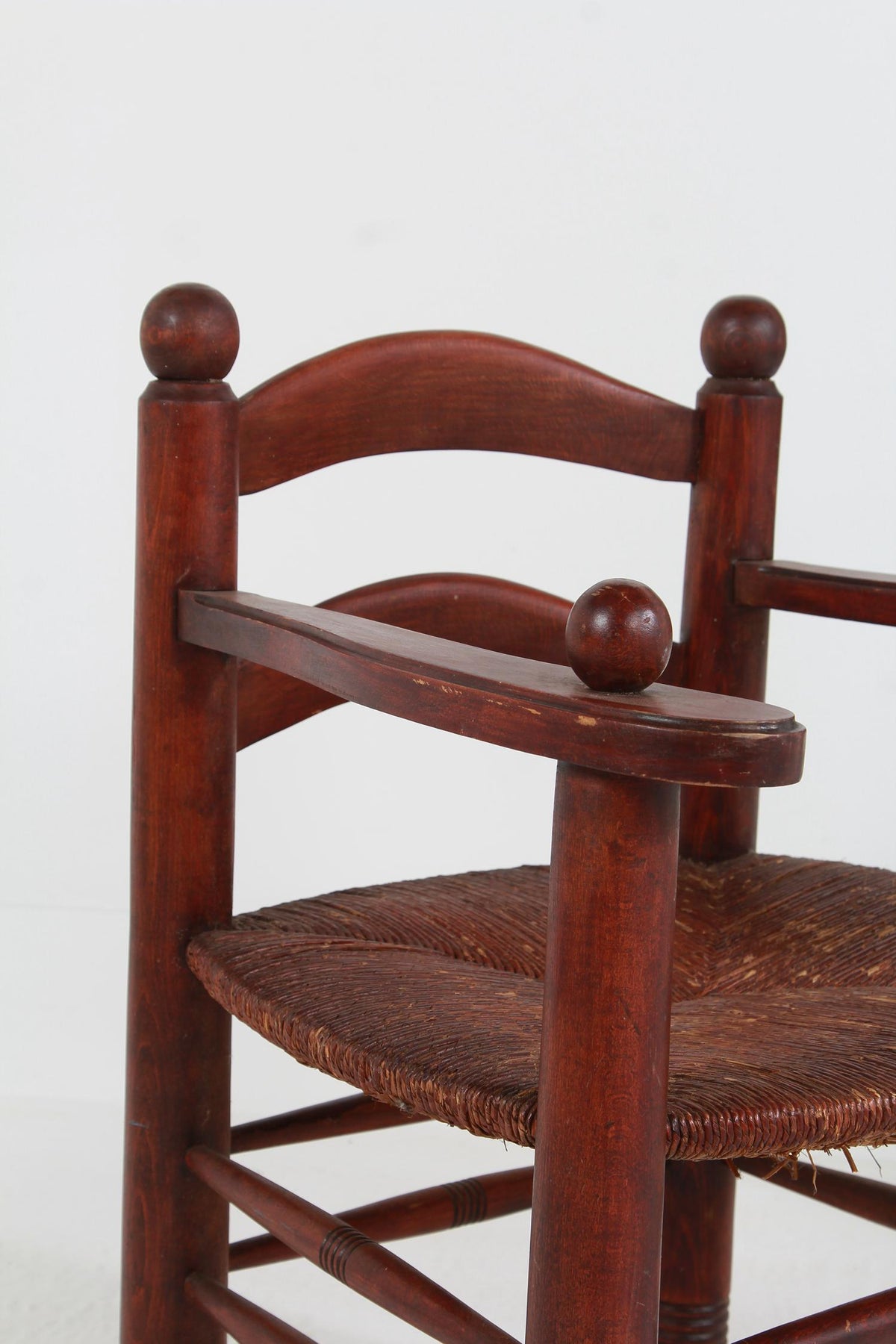 Original Charles Dudouyt Easy Chair in Straw and Wood