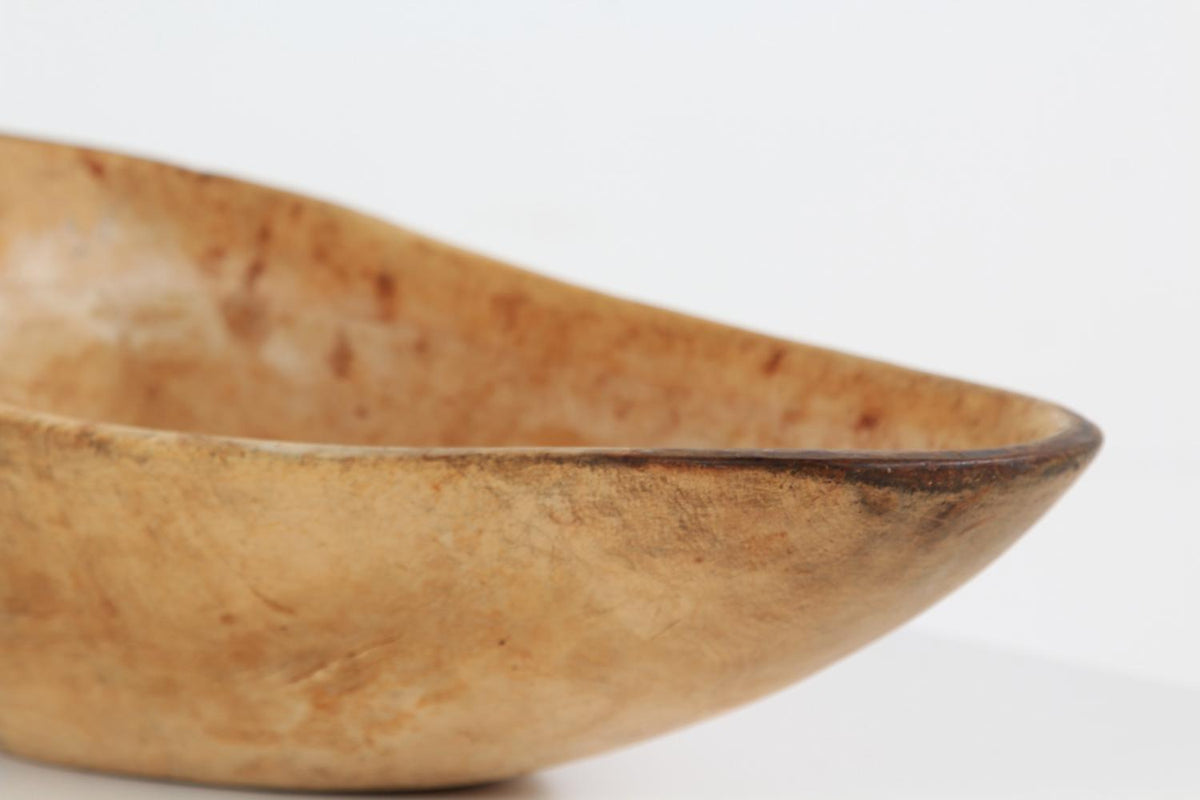 A VERY RARE SWEDISH ORGANIC 19THC SPOUTED ROOT BOWL DATED 1830