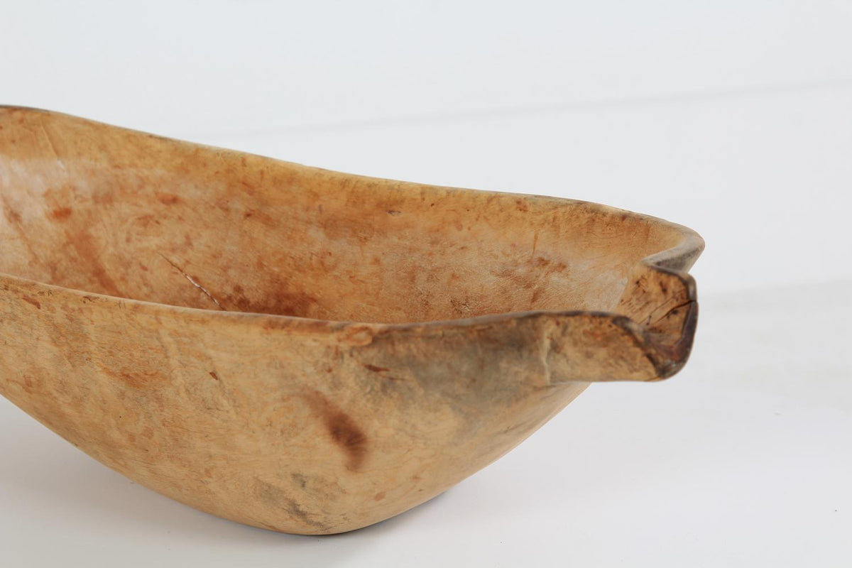 A VERY RARE SWEDISH ORGANIC 19THC SPOUTED ROOT BOWL DATED 1830