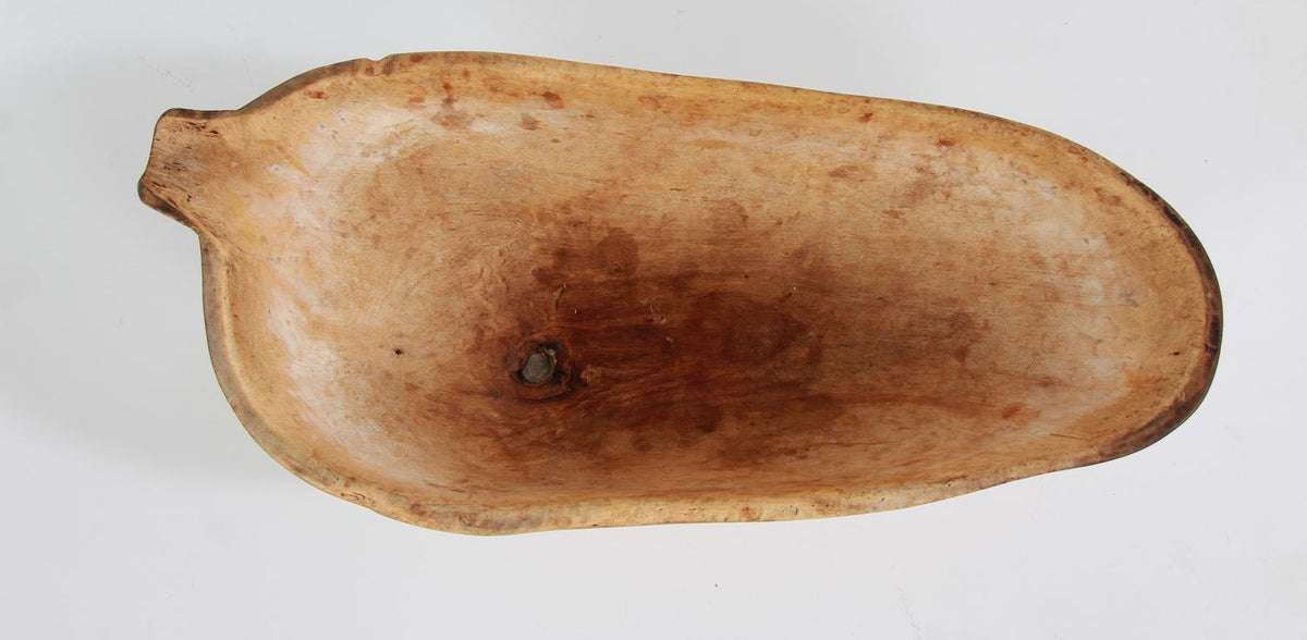 A VERY RARE SWEDISH ORGANIC 19THC SPOUTED ROOT BOWL DATED 1830