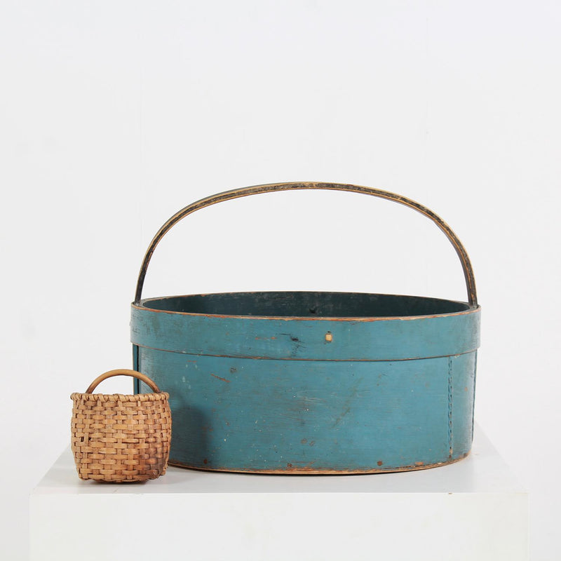 FABULOUS VERY LARGE  SCANDINAVIAN 19THC FOLK ART BENTWOOD BASKET/CONTAINER
