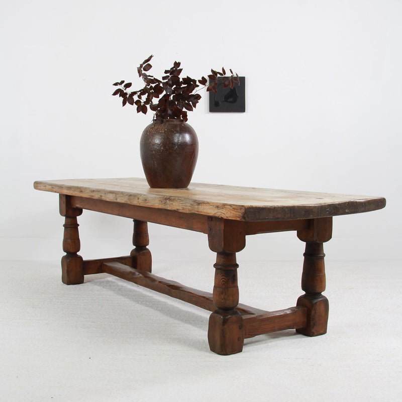 Swedish 19thC Country Pine Farmhouse Refectory Dining Table