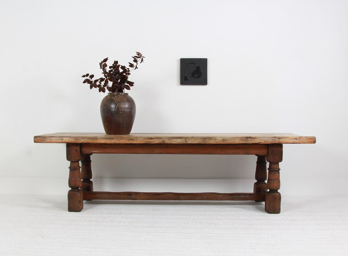 Swedish 19thC Country Pine Farmhouse Refectory Dining Table