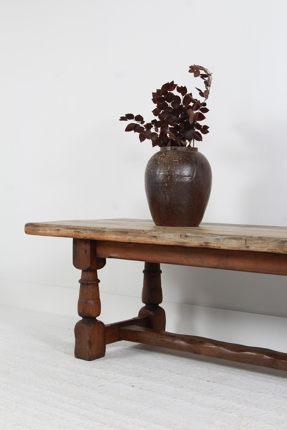 Swedish 19thC Country Pine Farmhouse Refectory Dining Table