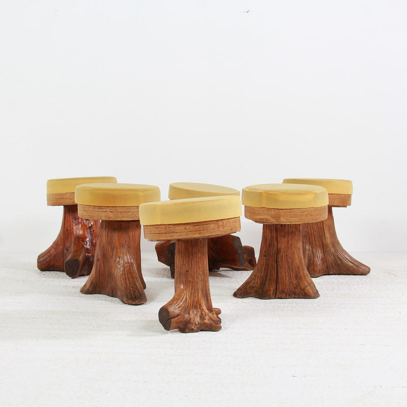 UNIQUE SET OF SIX  Gnarly  ELM ORGANIC  TREE STUMP ROOT STOOLS