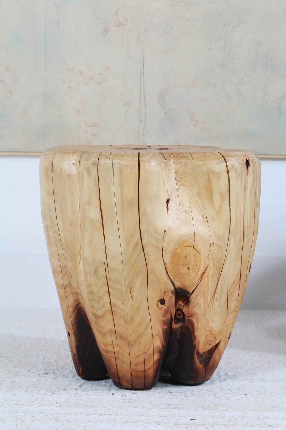 DRAMATIC ARTISAN FREESTANDING CENTRE TABLE IN MATURE CYPRESS WOOD . Price on request