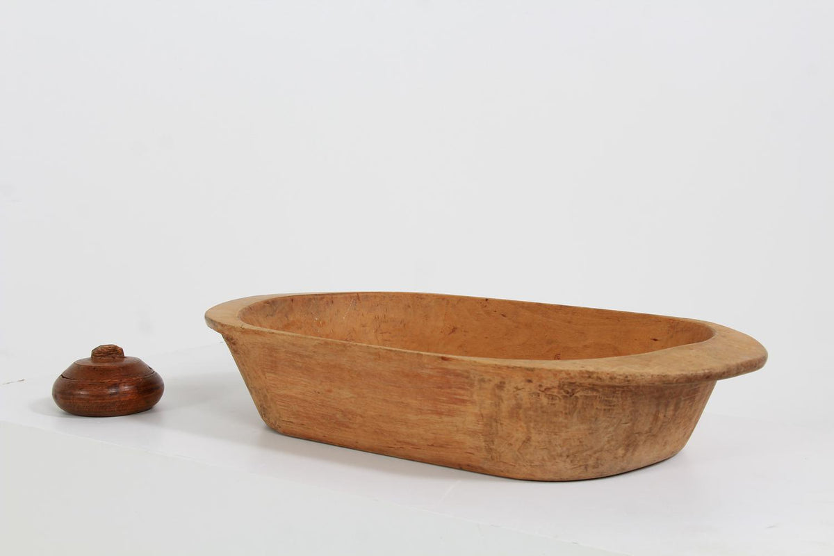 Antique  19th Century Swedish Poplar Wood Lidded Spice Pot