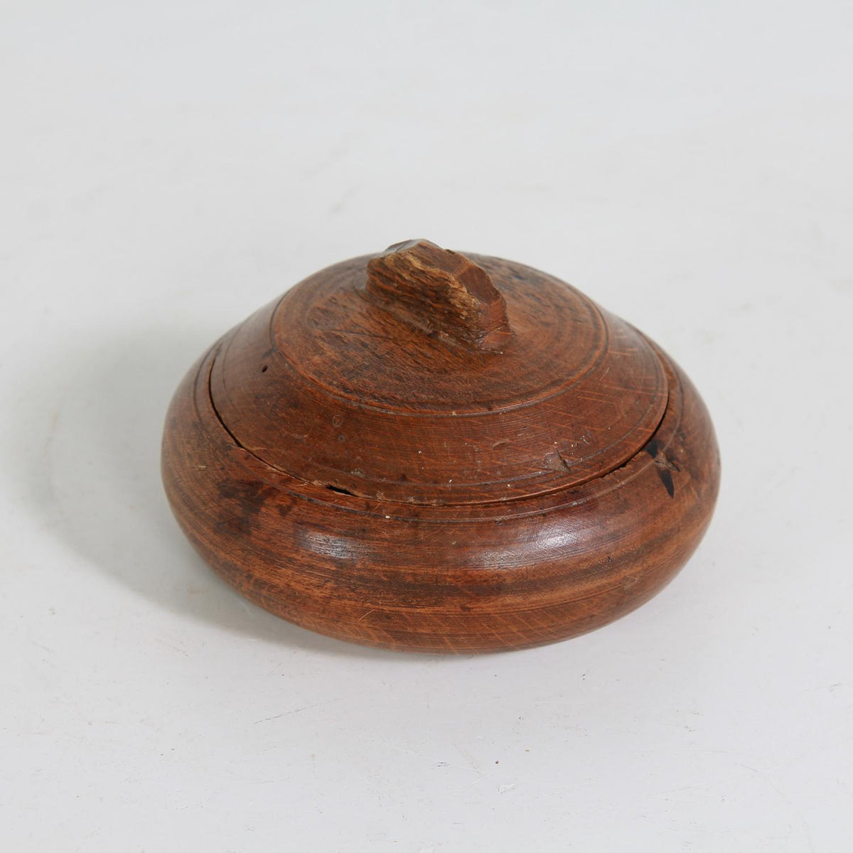 Antique  19th Century Swedish Poplar Wood Lidded Spice Pot