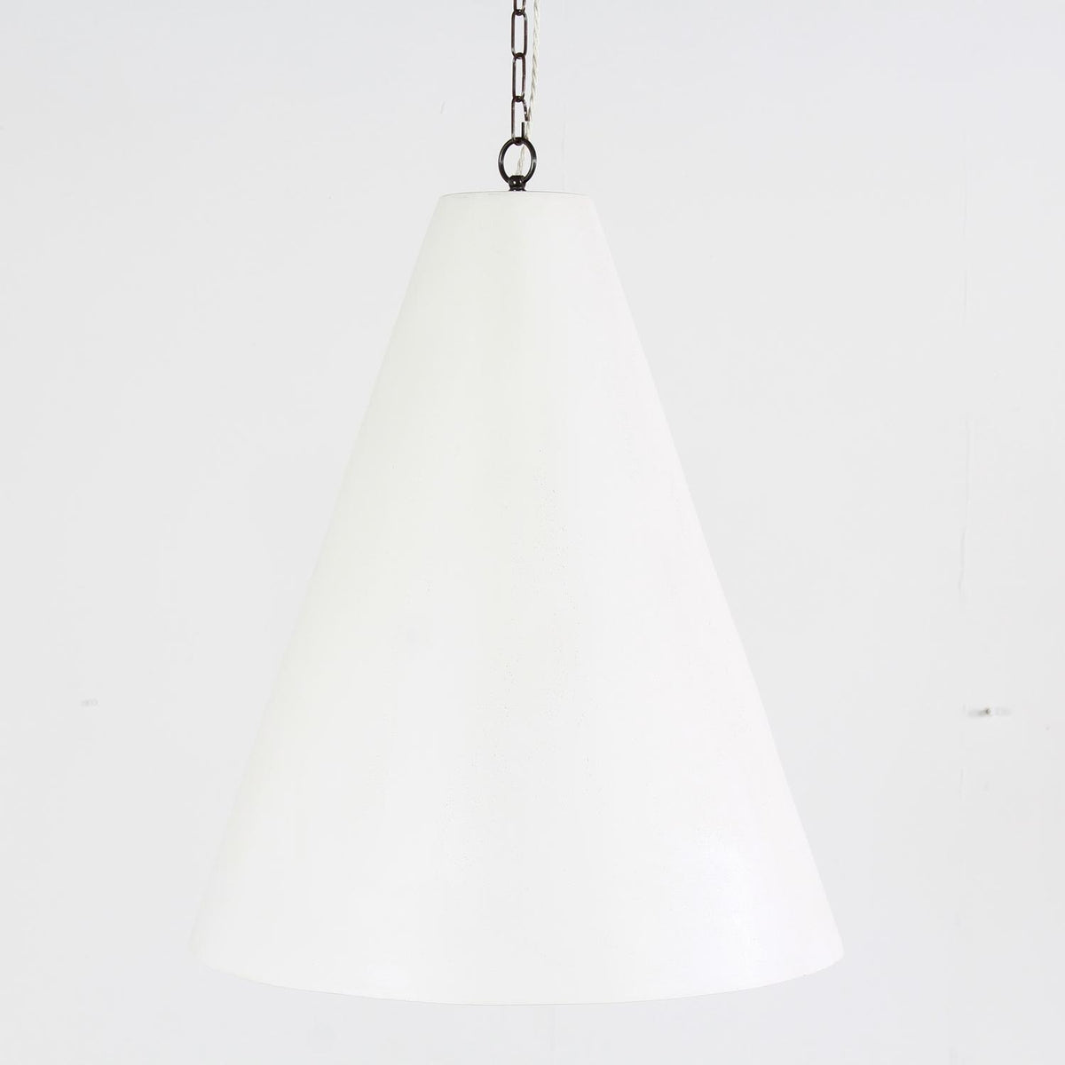 A VERY UNIQUE STRIKING HANDMADE  XL CONICAL PLASTER  HANGING PENDANT