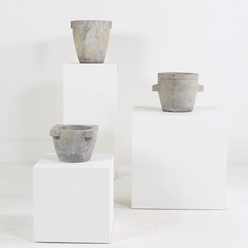 Collection of three Statement Antique French 18thC Stone Mortars