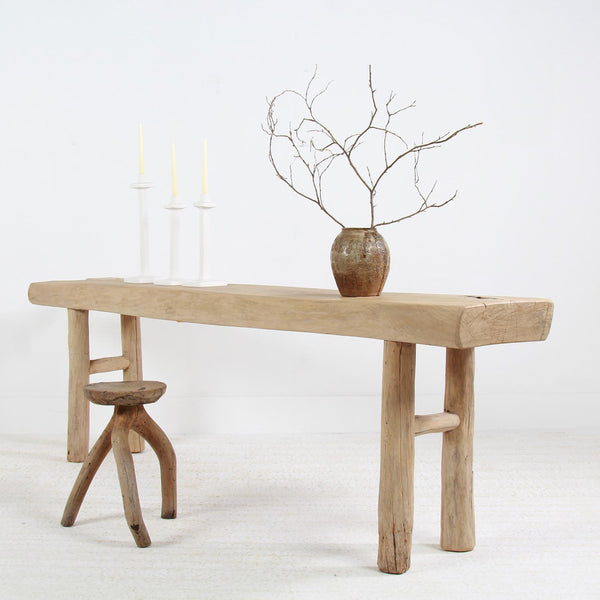 GRAND SCALE WABI SABI PRIMITIVE ELM SLAB CONSOLE TABLE – Anton & K