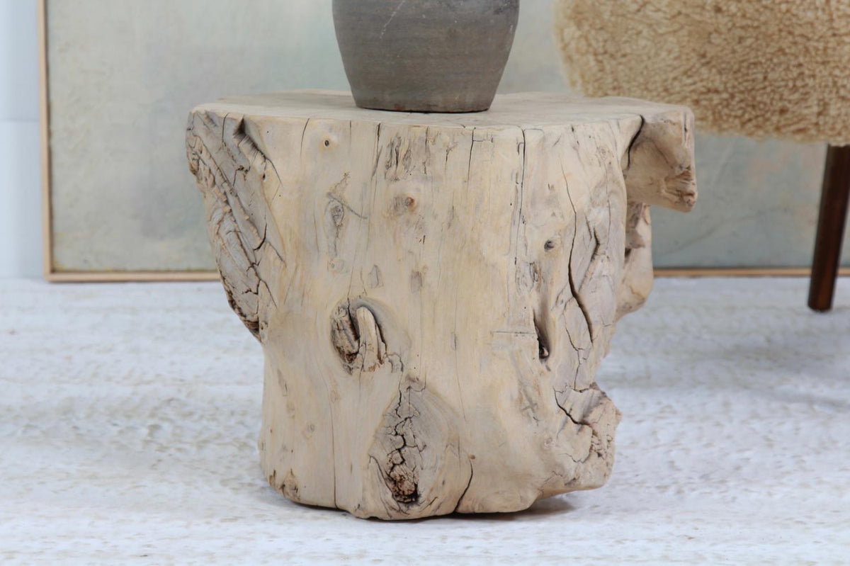 ORGANICALLY-SHAPED SMALL  GNARLY ELM TREE STUMP COFFEE TABLE