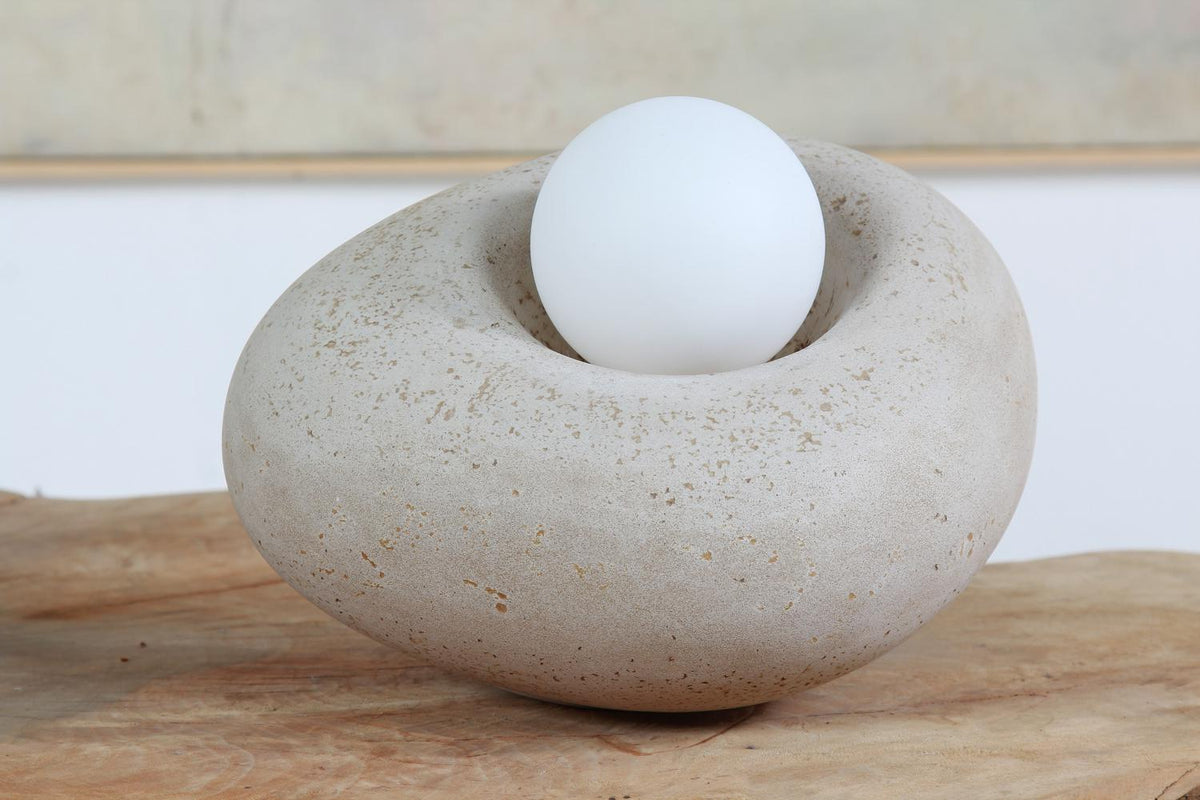 Beautiful Unique Artisan Organic Pebble Table Lamp.
