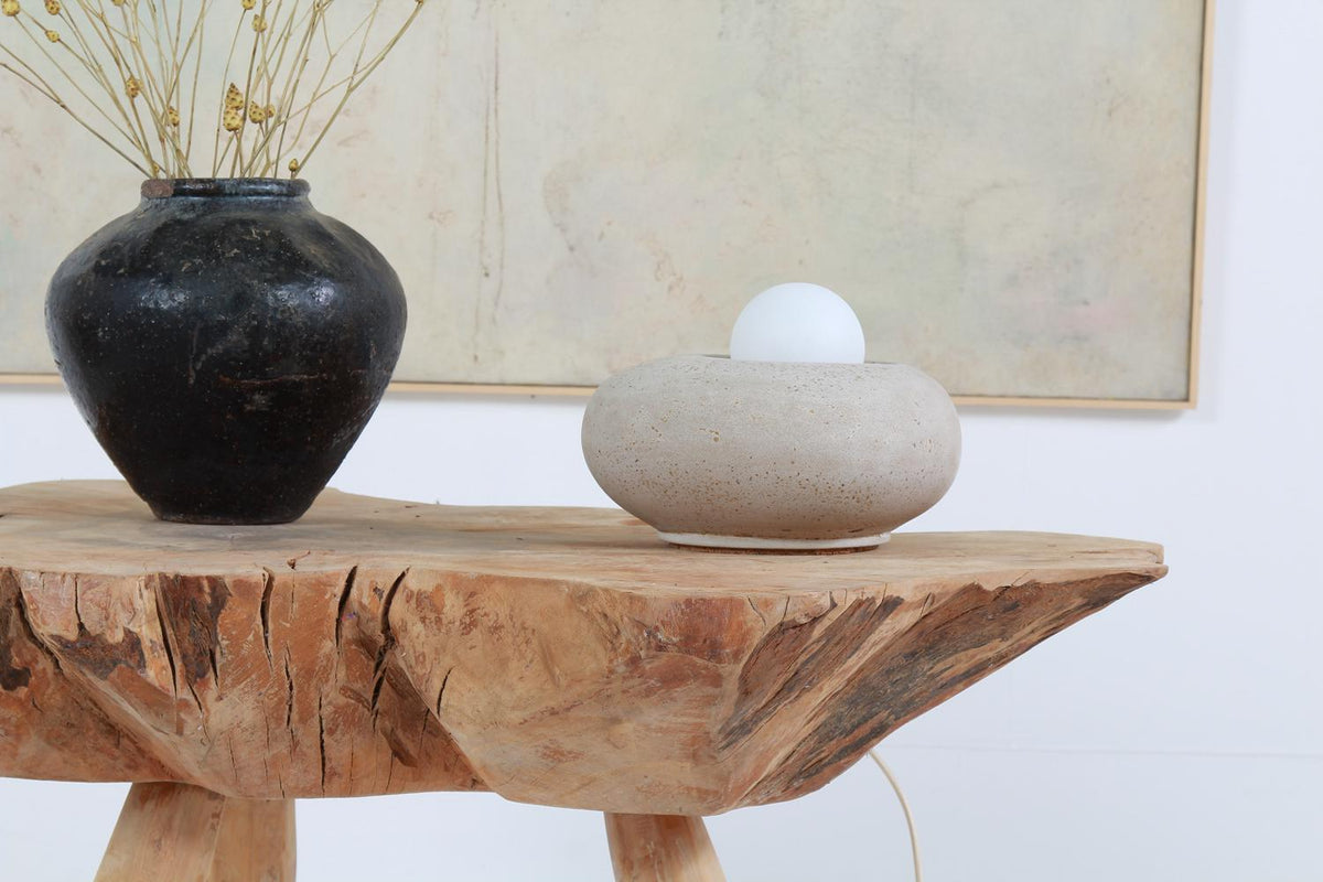 Beautiful Unique Artisan Organic Pebble Table Lamp.