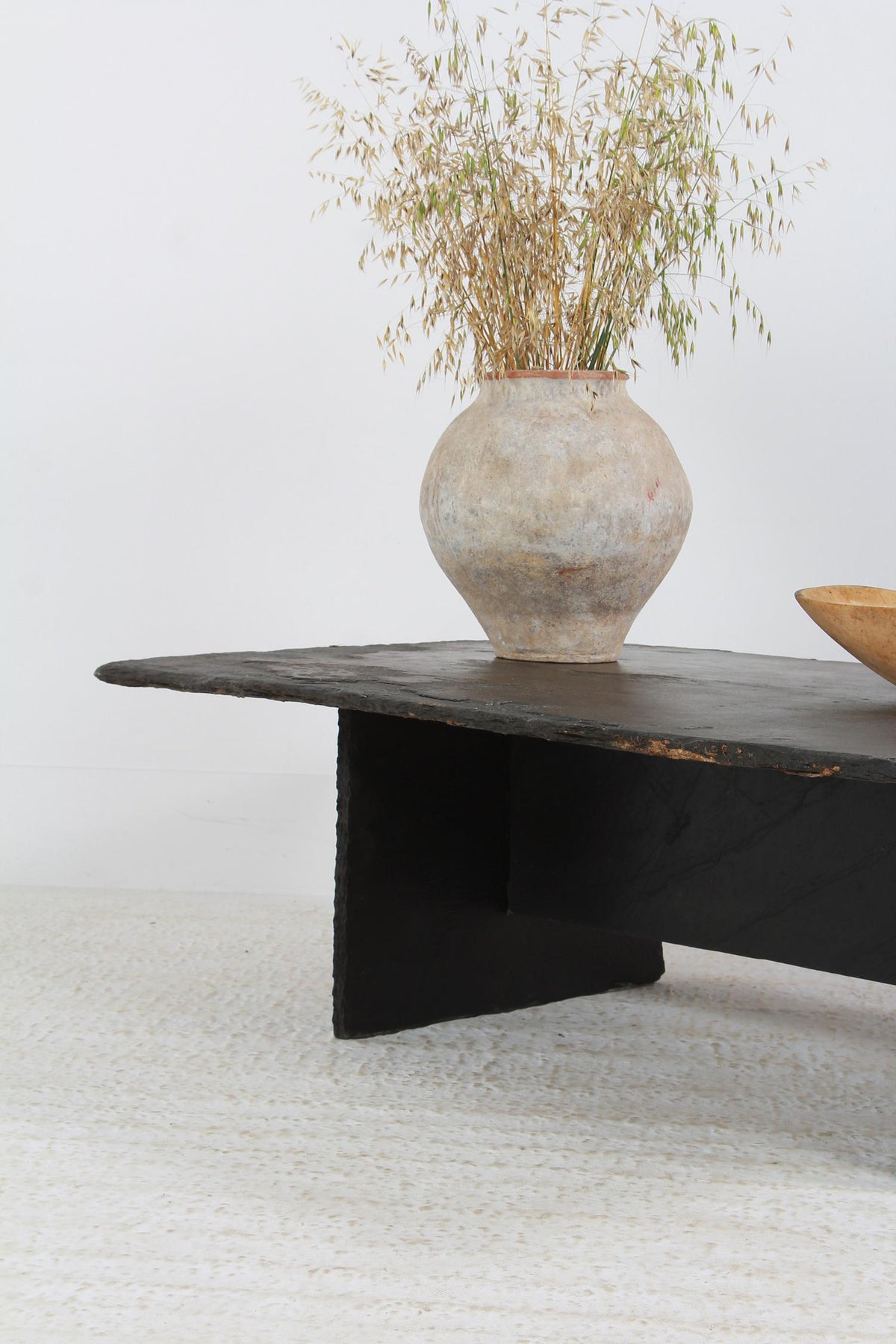 Stunning Unique  Black  Slate Sculptured Oblong Coffee Table