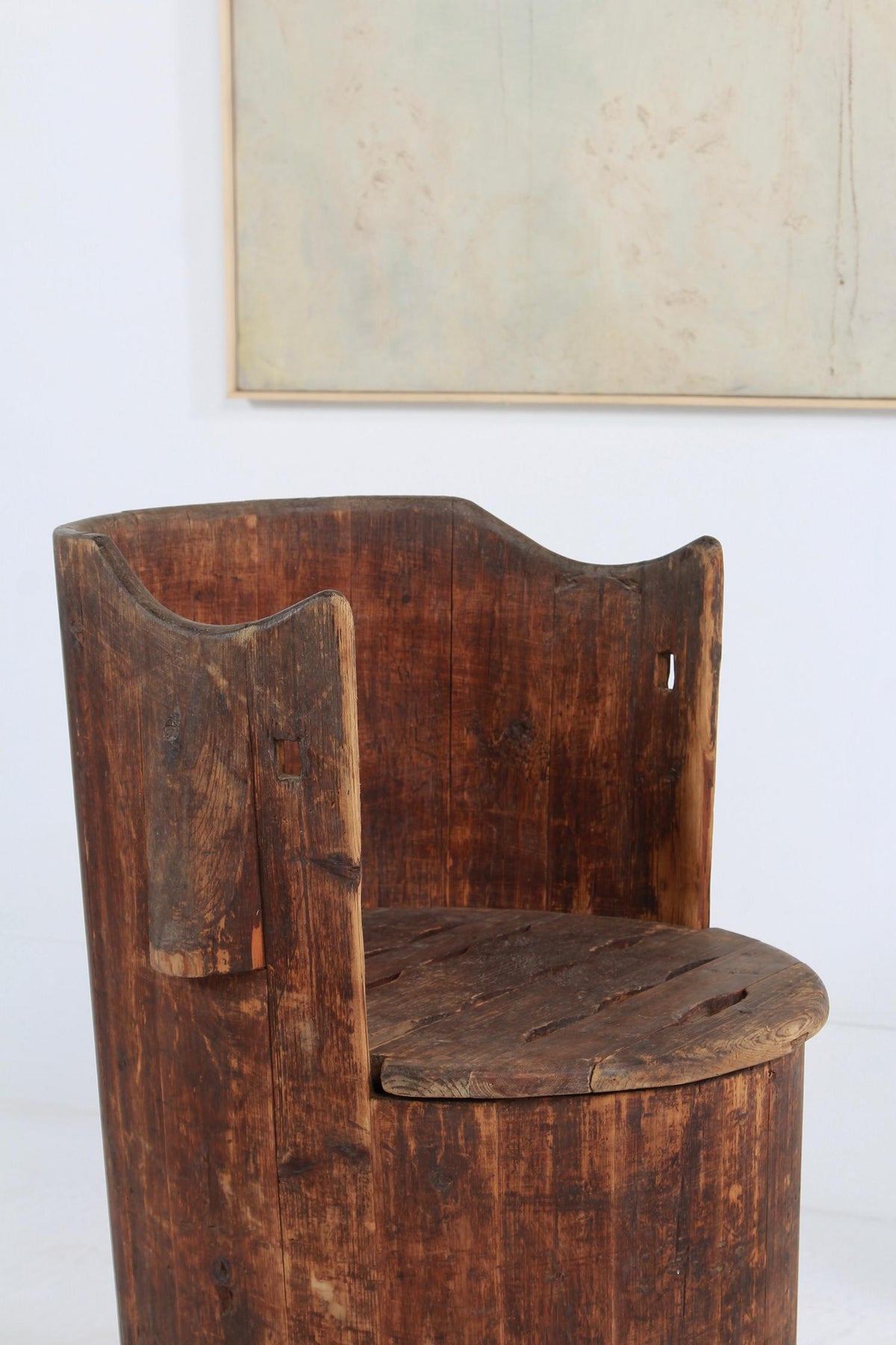 Collection of Three Japanese Wabi Wabi Pine Barrel Chairs