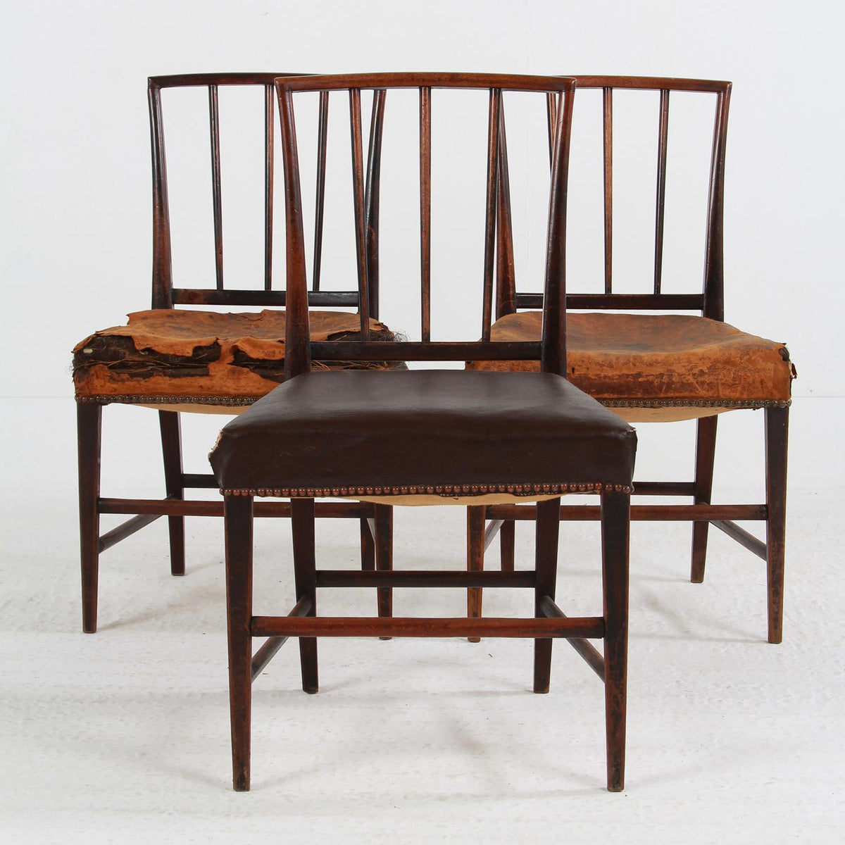 Set of Three Antique Early 19th English Ebonised  Chairs For Upholstery