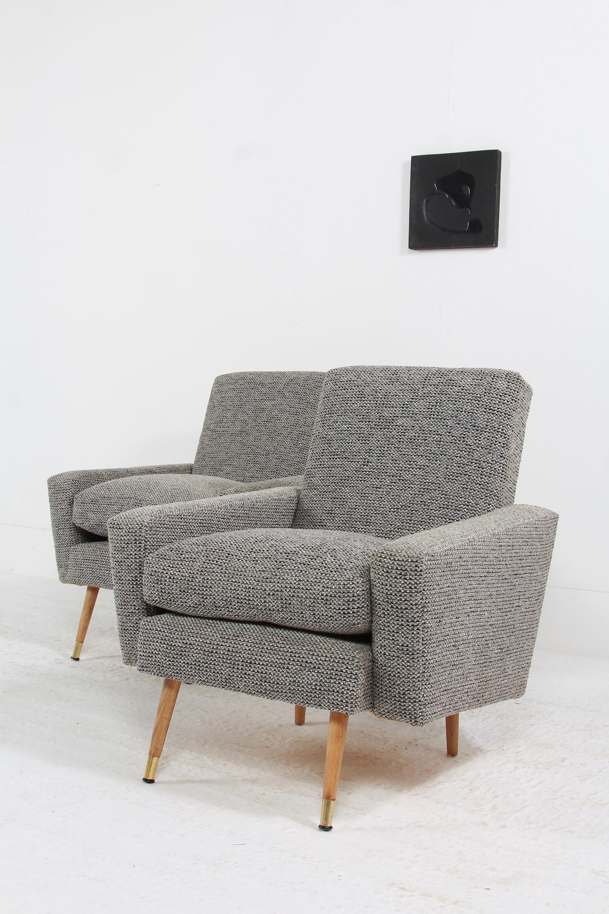 Pair of Sculptural French Mid-Century Modern Lounge Chairs