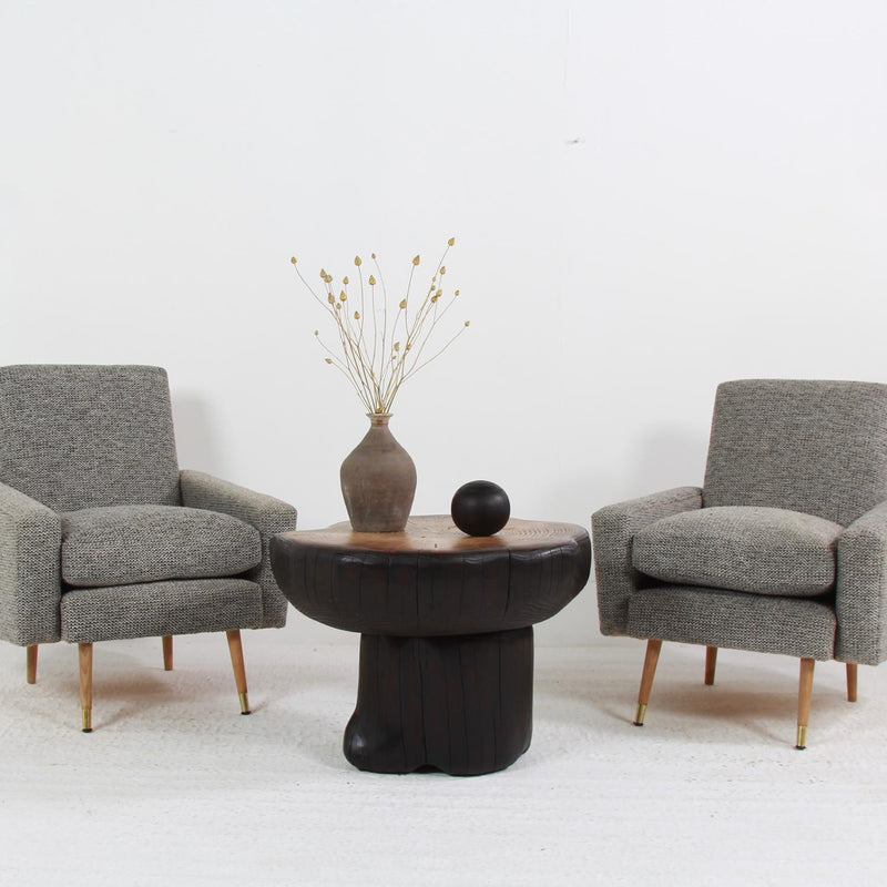 Pair of Sculptural French Mid-Century Modern Lounge Chairs