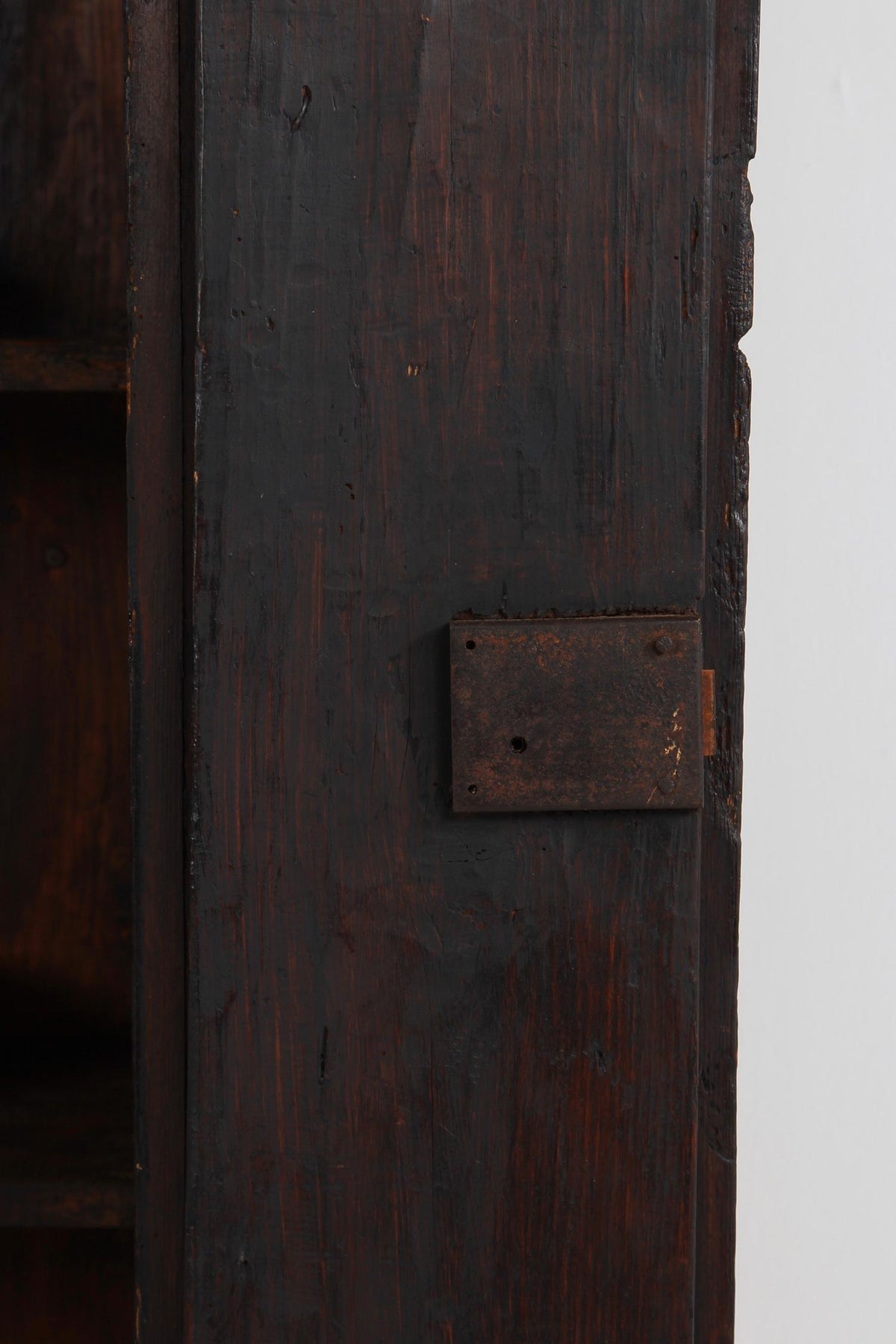 Exceptional Primitive Spanish Mountain Cupboard in Striking Black Patina