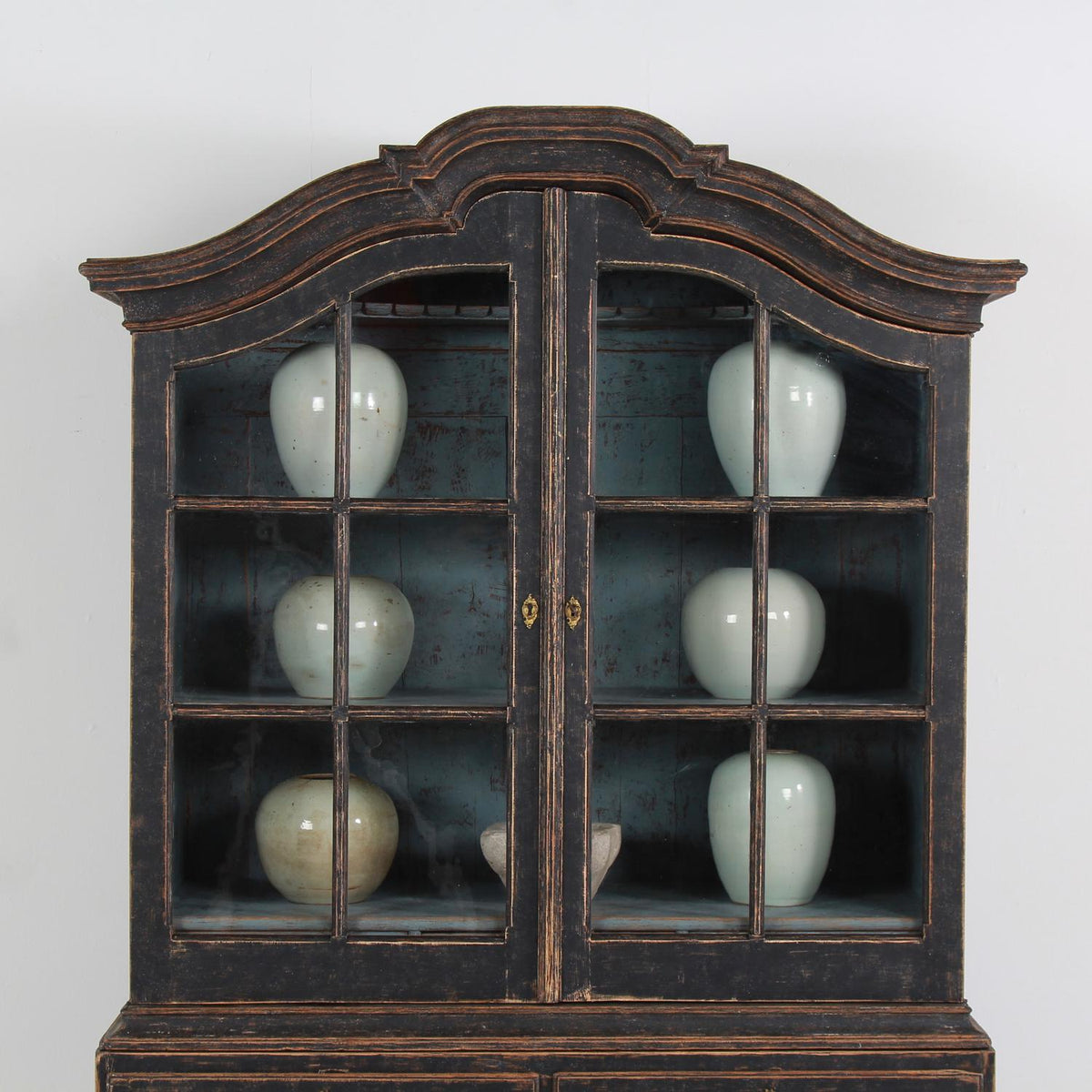 Striking Period Swedish 18thC Rococo Glazed Cabinet