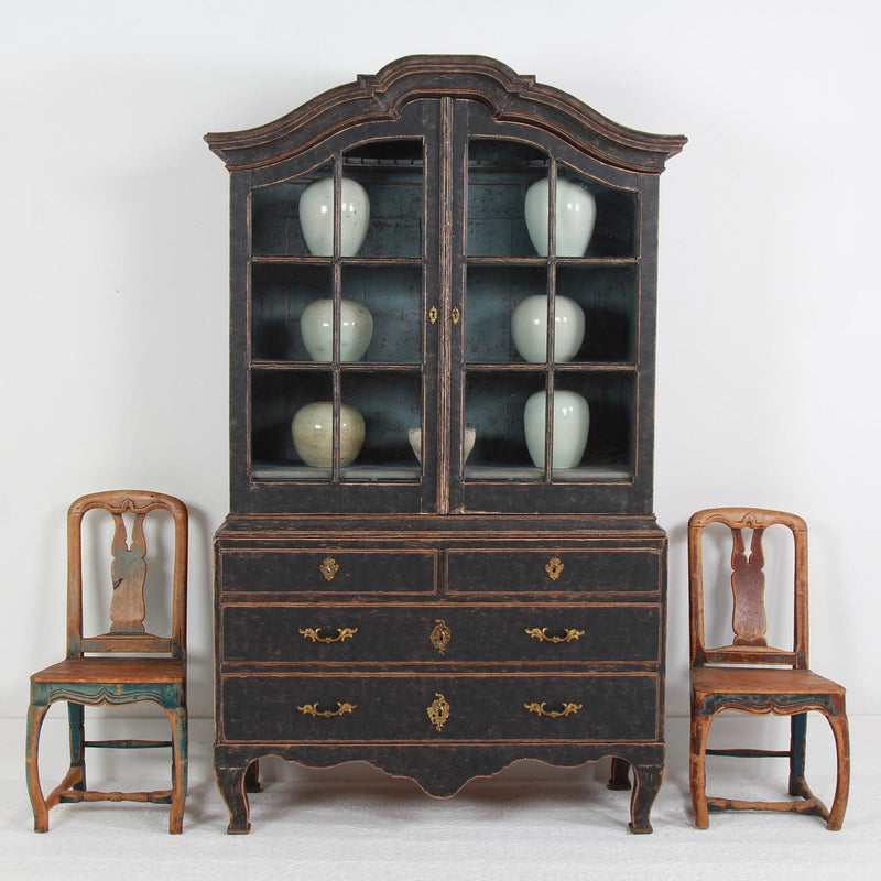 Striking Period Swedish 18thC Rococo Glazed Cabinet