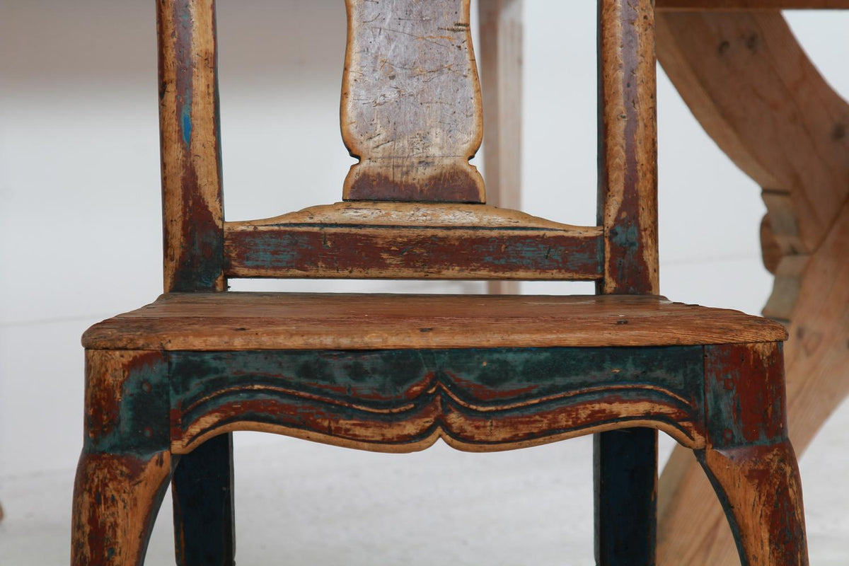 Charming Period Swedish 18th Century Rococo Side Chair in Original Patina