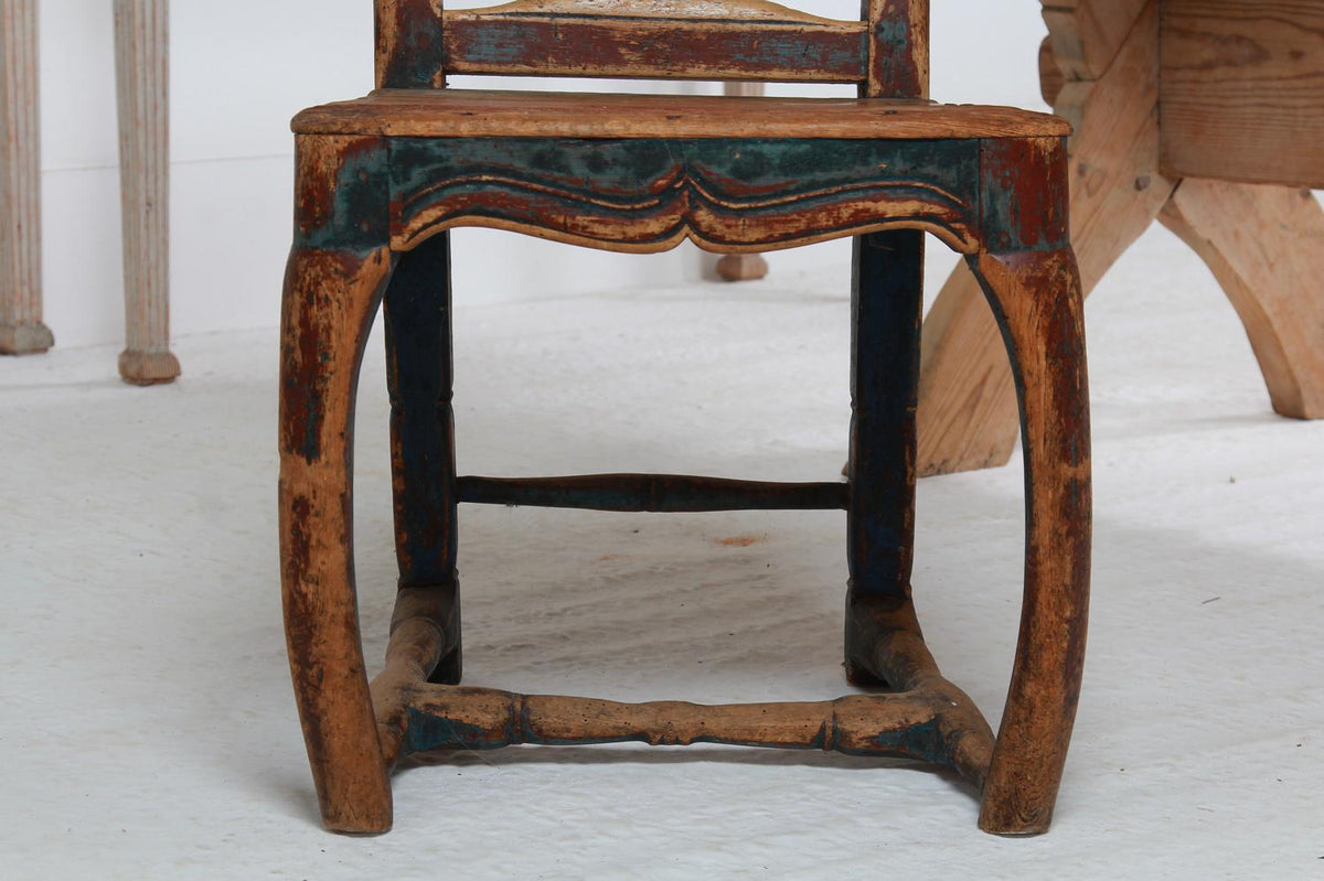 Charming Period Swedish 18th Century Rococo Side Chair in Original Patina