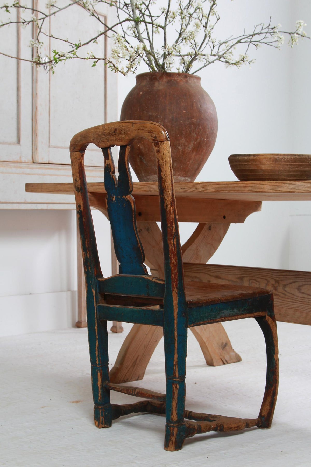 Charming Period Swedish 18th Century Rococo Side Chair in Original Patina