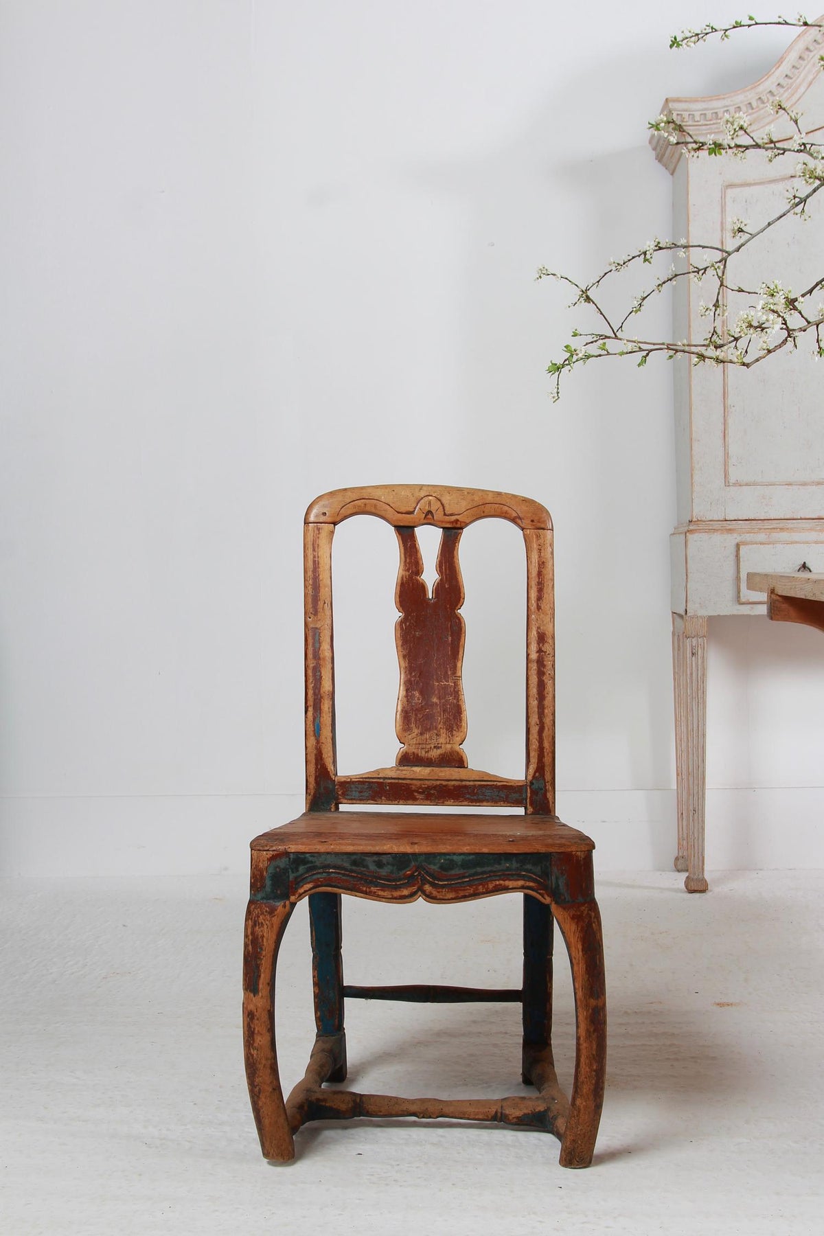 Charming Period Swedish 18th Century Rococo Side Chair in Original Patina