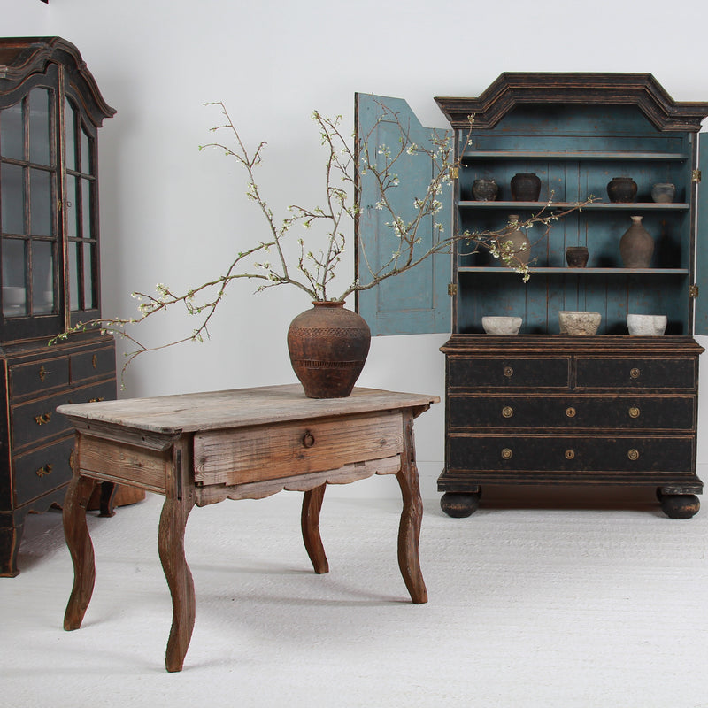 Rustic Swedish Early 18thC Rococo Provincial Farm Table/Desk