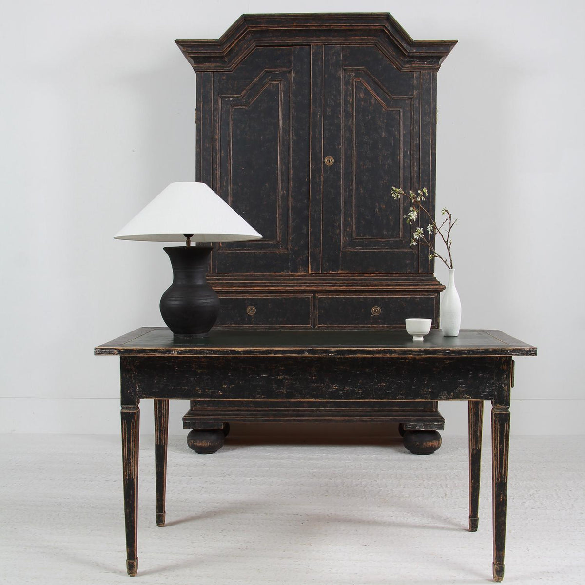 Beautifully Proportioned Period Swedish Gustavain Library Table