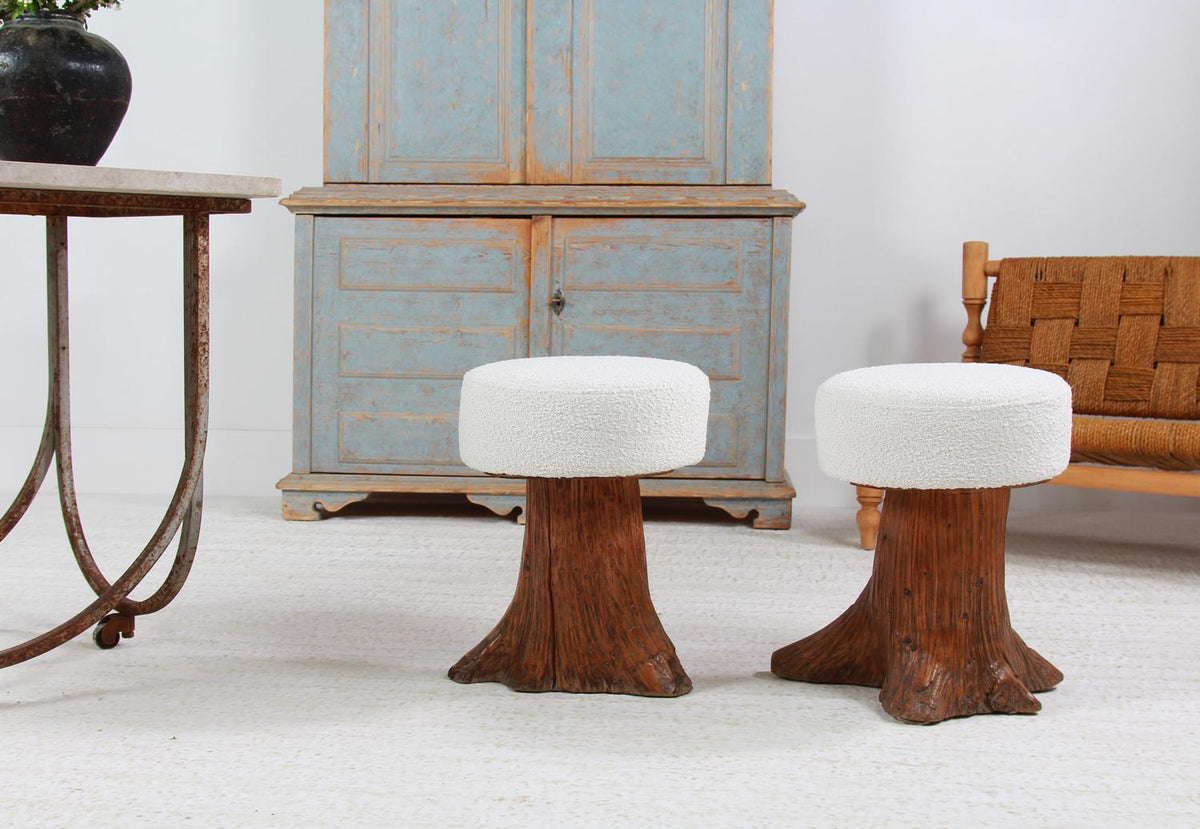 UNIQUE GNARLY ELM ORGANIC TREE STUMP ROOT STOOLS IN BOUCLE