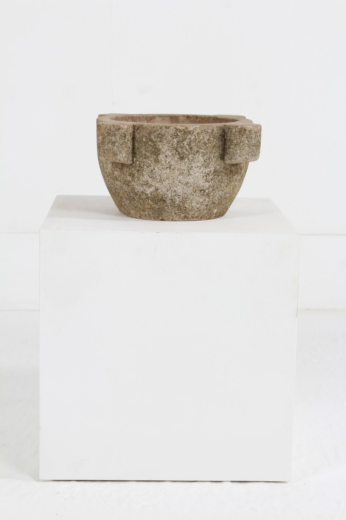 Elegant French 19th Hand-Chiseled Stone Mortar