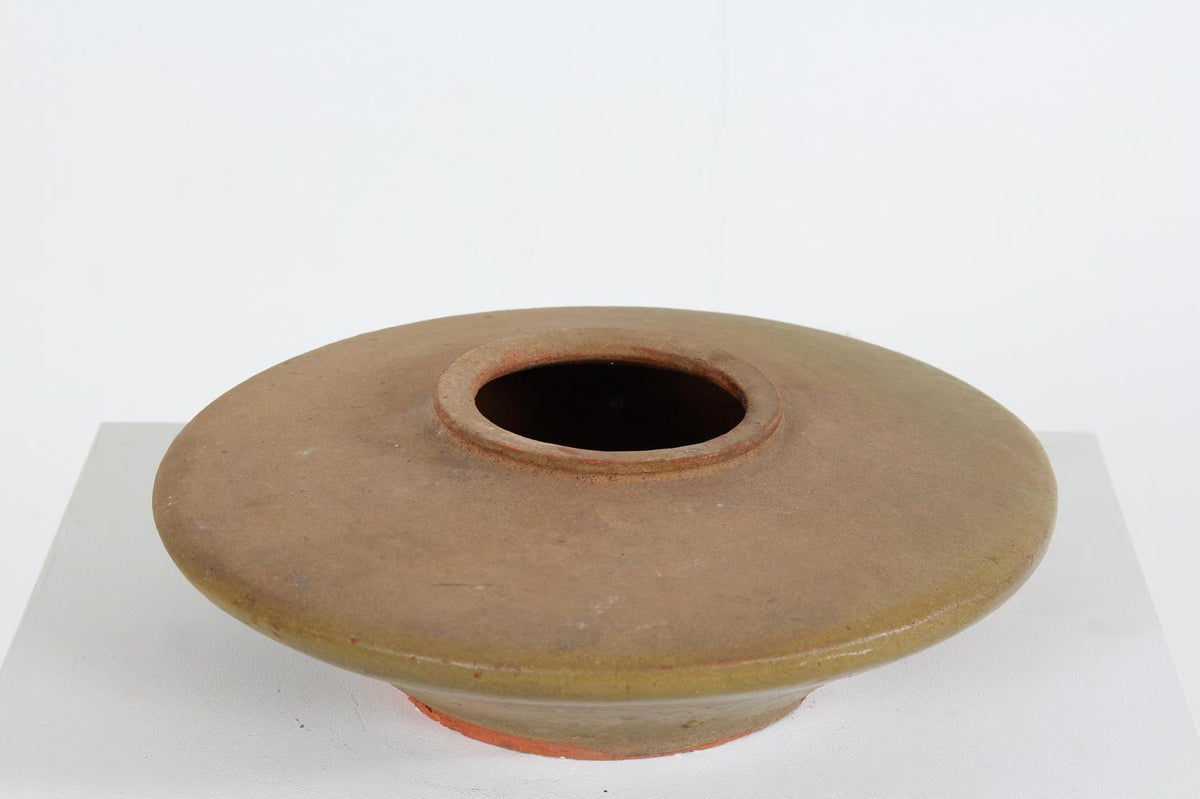 Antique Earthenware Flat Rice Wine Pot from Guangxi Province