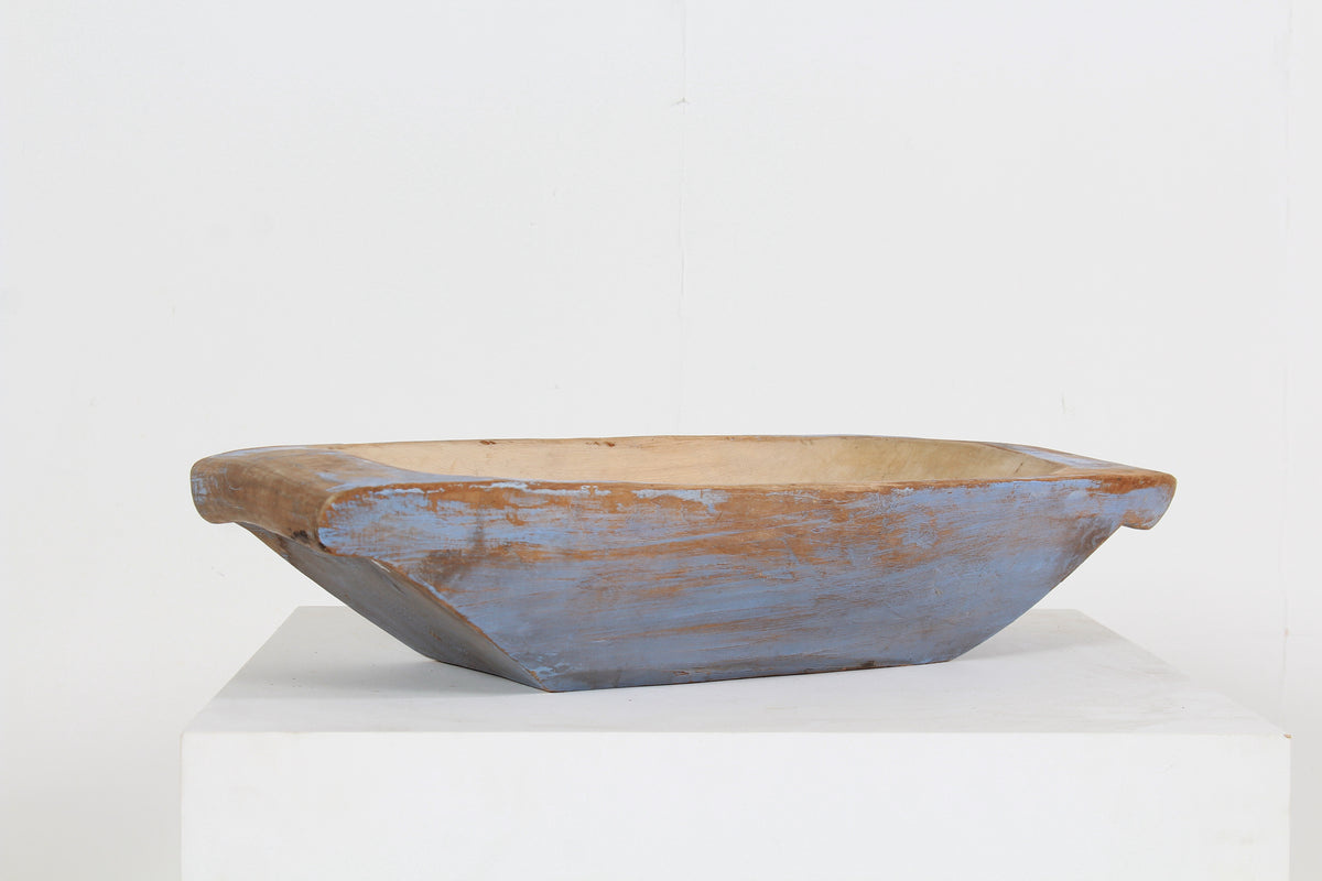 Large Rustic Swedish Salting  Trough with Original Blue Paint