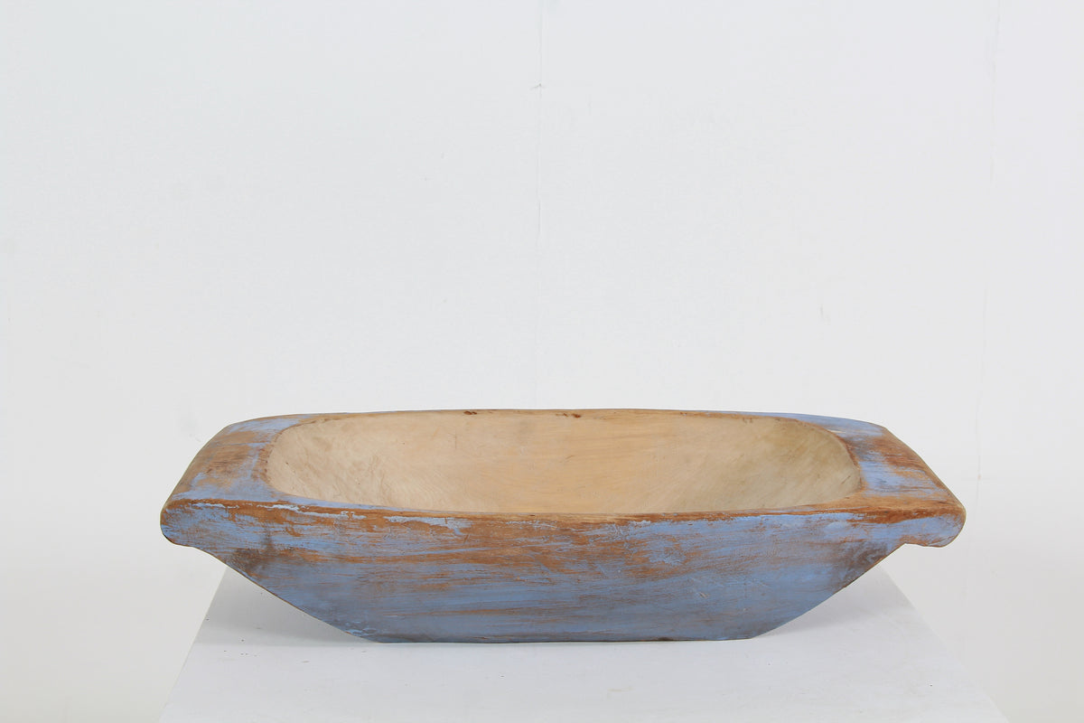 Large Rustic Swedish Salting  Trough with Original Blue Paint