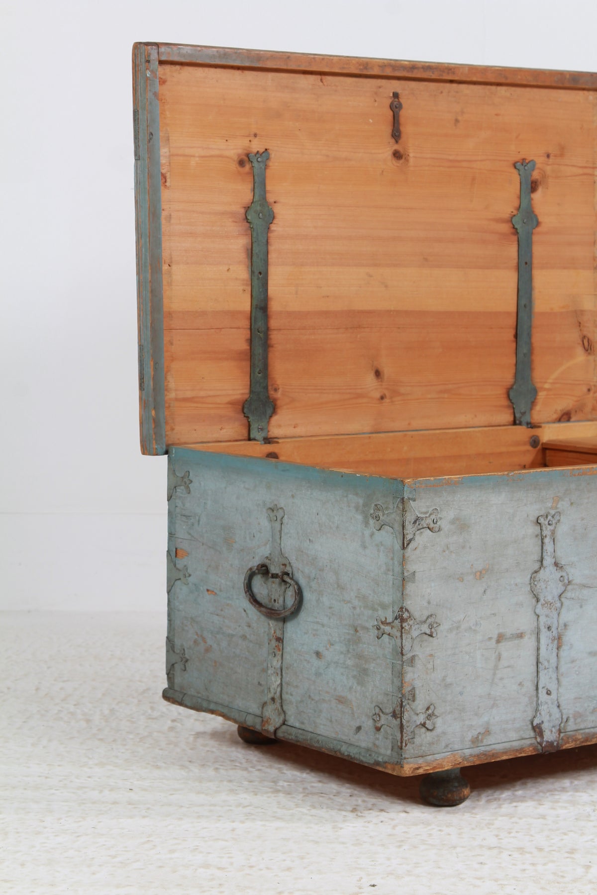 Charming Swedish 19th Century Painted Marriage Trunk